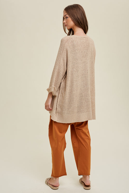 Netted Taupe Cardigan