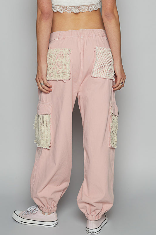 Cotton Twill Pants with Crochet Pockets