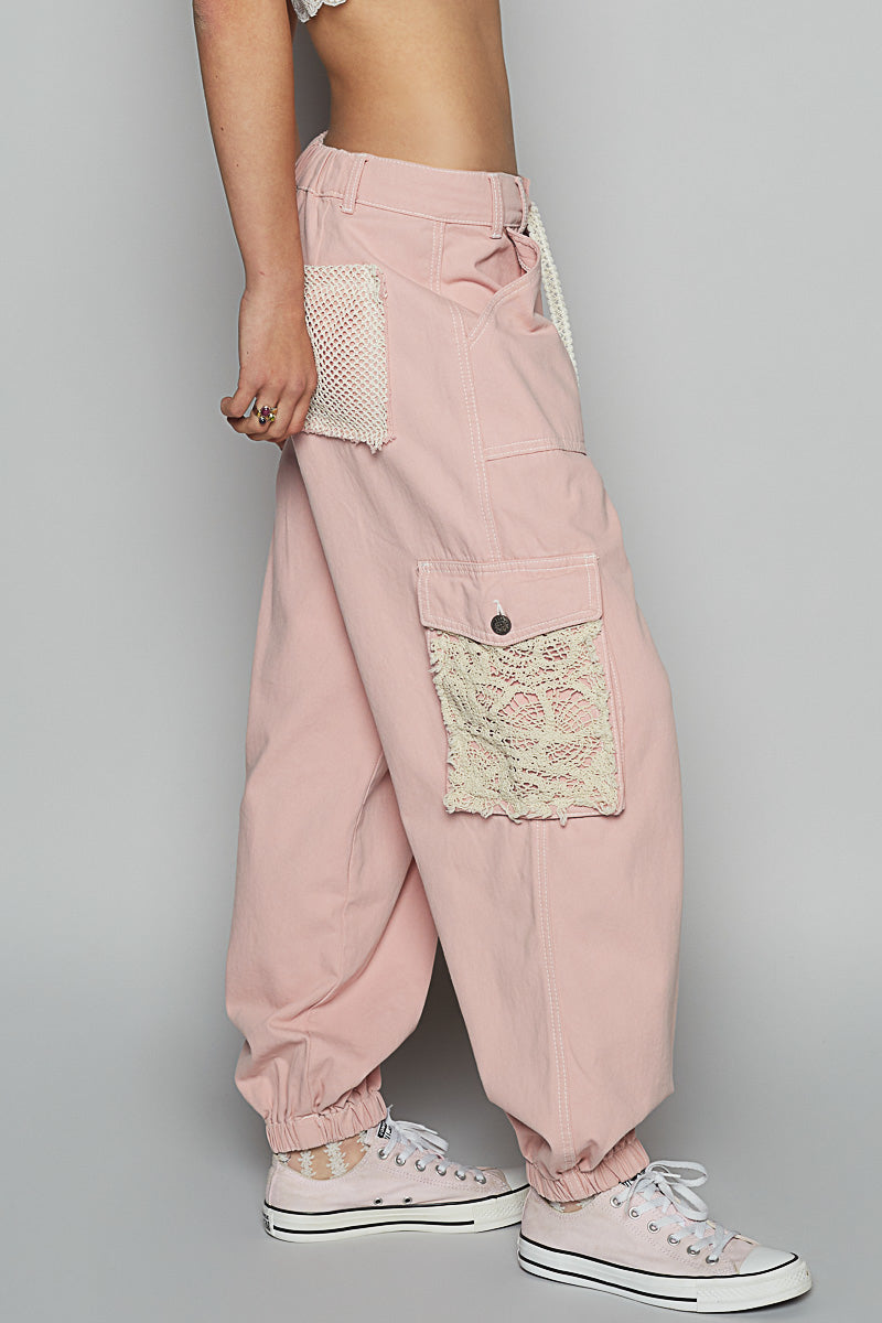 Cotton Twill Pants with Crochet Pockets