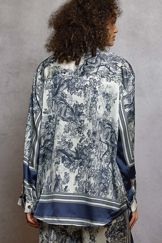 Blue Silky Blouse