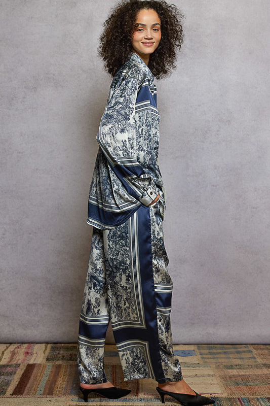 Blue Silky Blouse