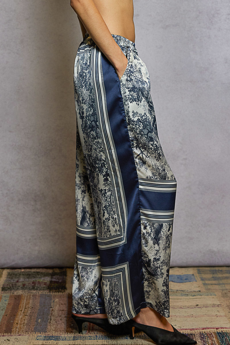 Blue Silky Pants