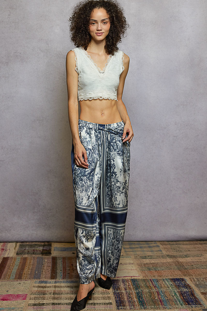 Blue Silky Pants