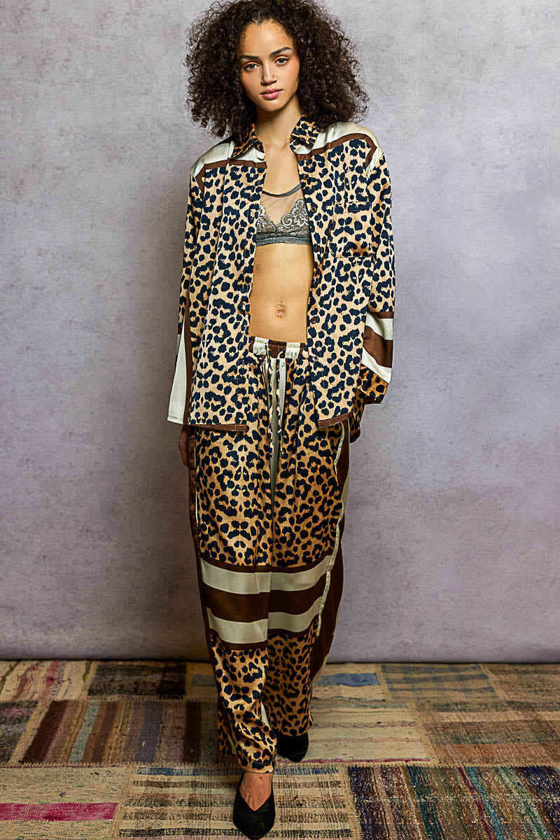 Animal Print Silky Pants