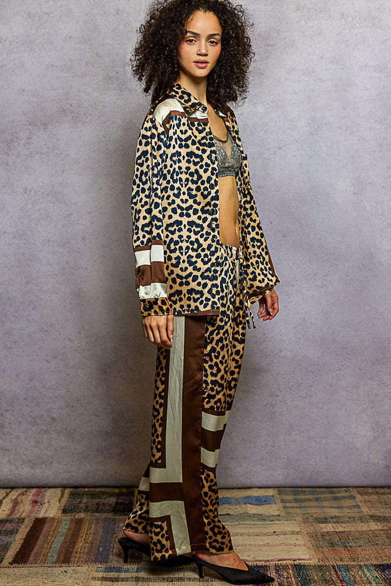 Animal Print Silky Blouse