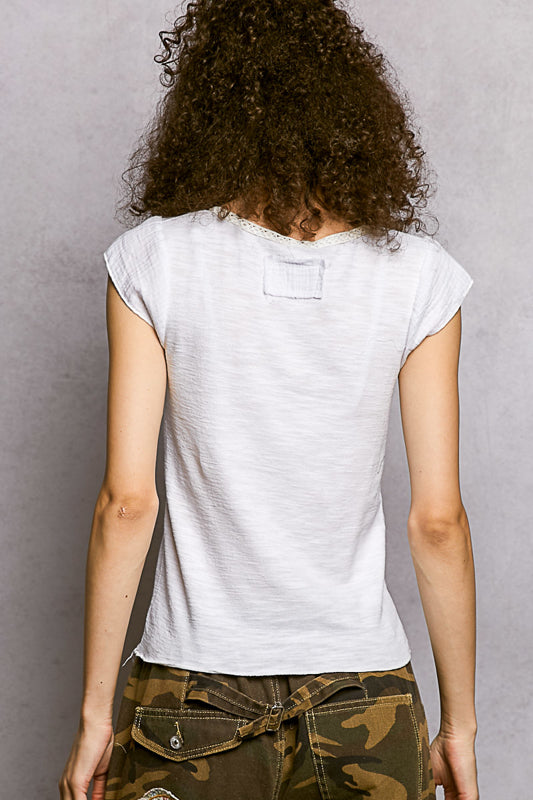 Knit Sleeve Top - Off White