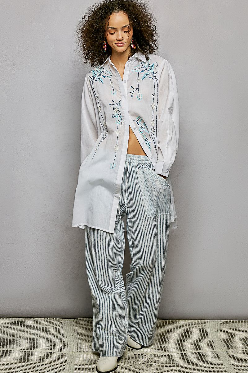 Cotton Shirt Top - Ivory