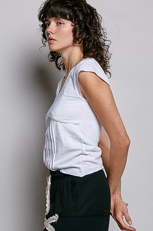 Knit Sleeve Top - Off White