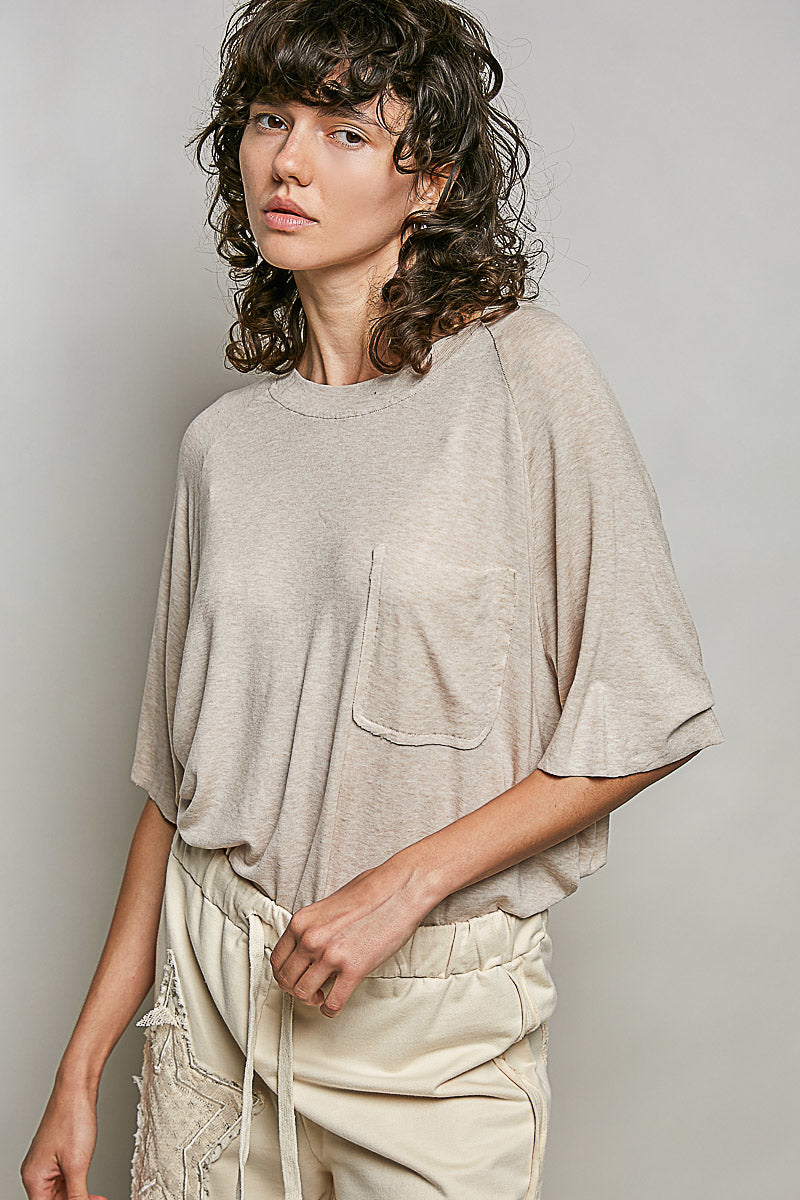 Vintage Wash Relaxed Tee - Latte