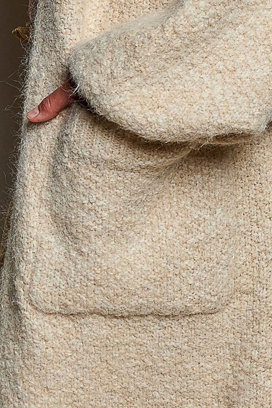 Bouclé Open-Front Long Duster Cardigan
