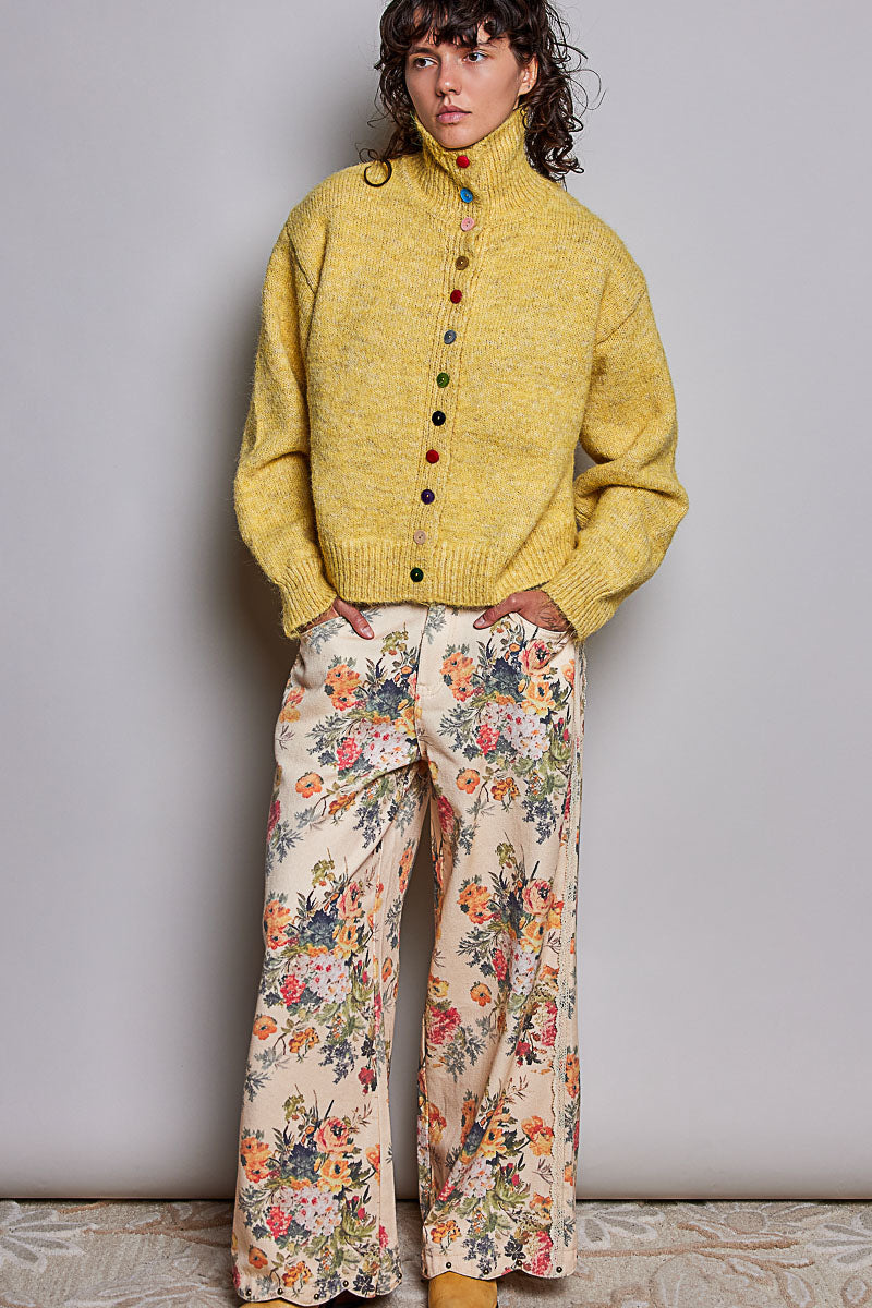 Retro Knit Cardigan - Honey