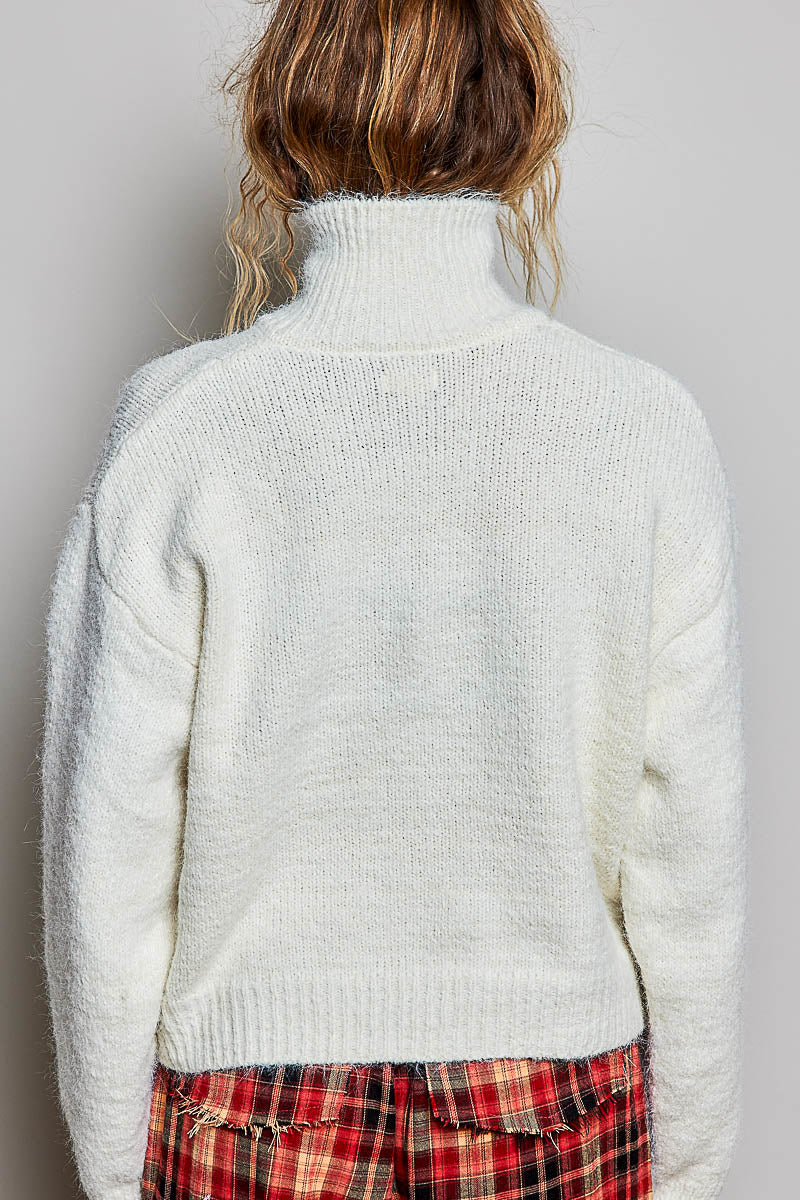 Retro Knit Cardigan - Cream