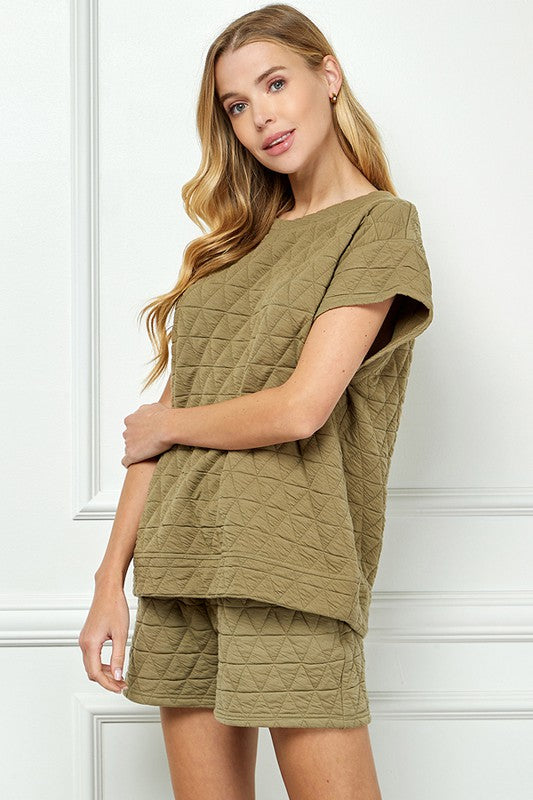 Quilted Short Sleeve Soft Top