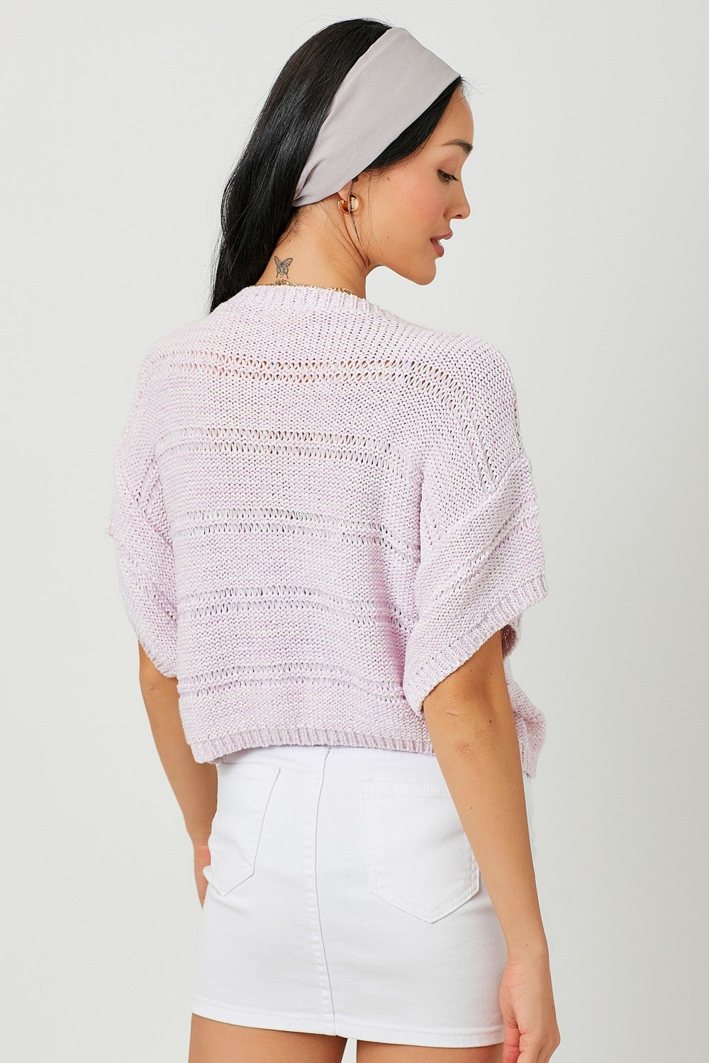 Lavender Melange Boxy Knit