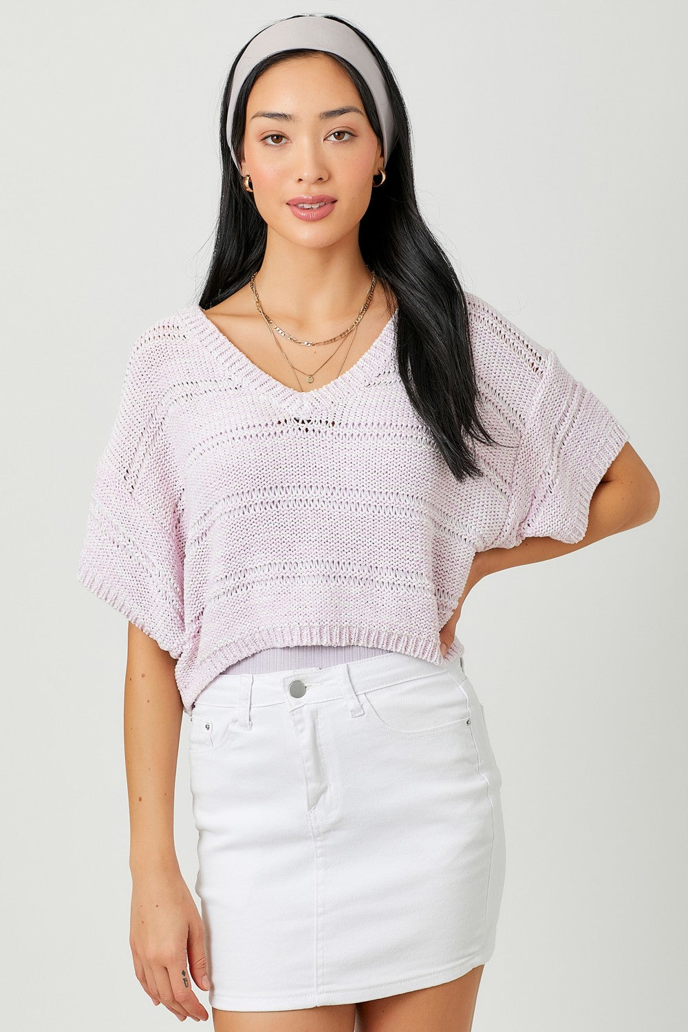 Lavender Melange Boxy Knit