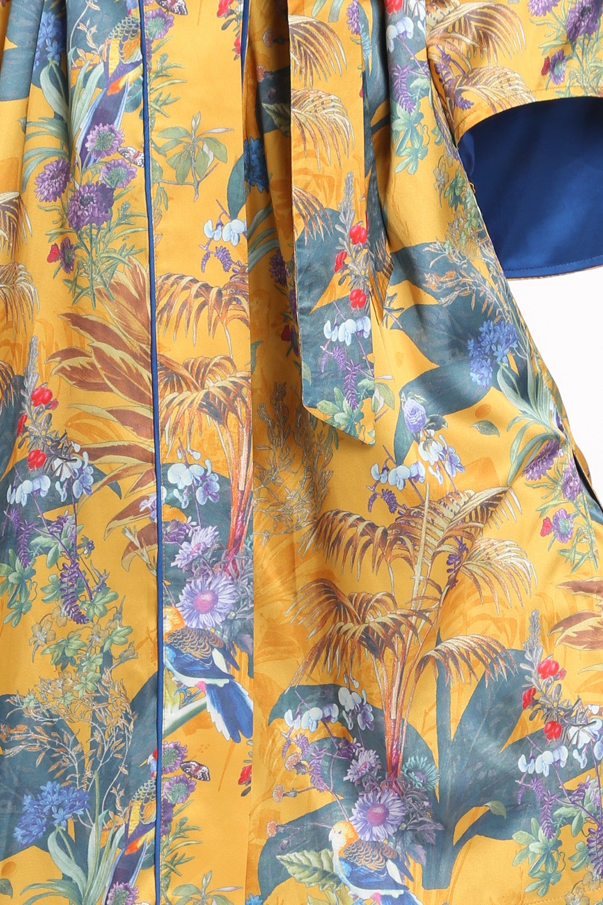 Tropical Print Belted Robe & Pants Set
