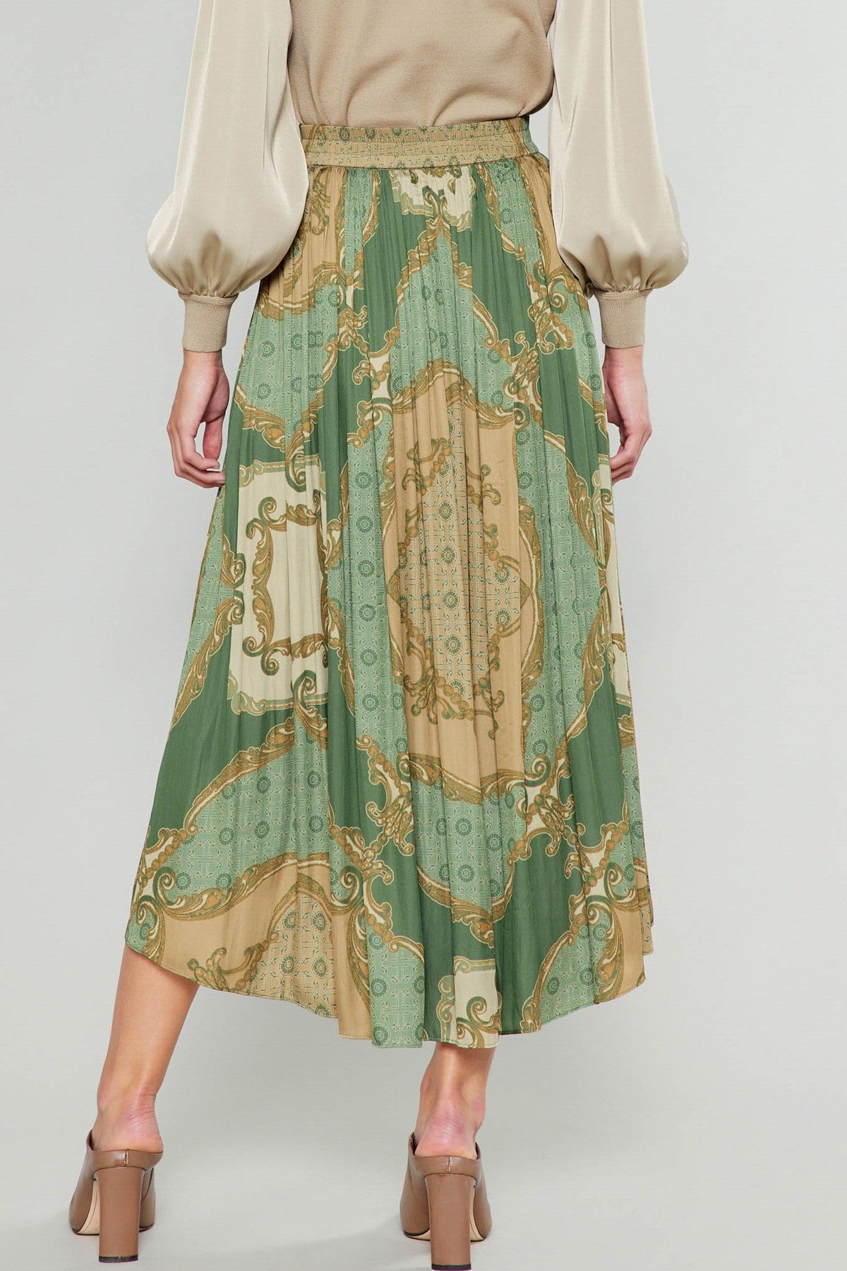 Asymmetrical Hem Skirt - Olive