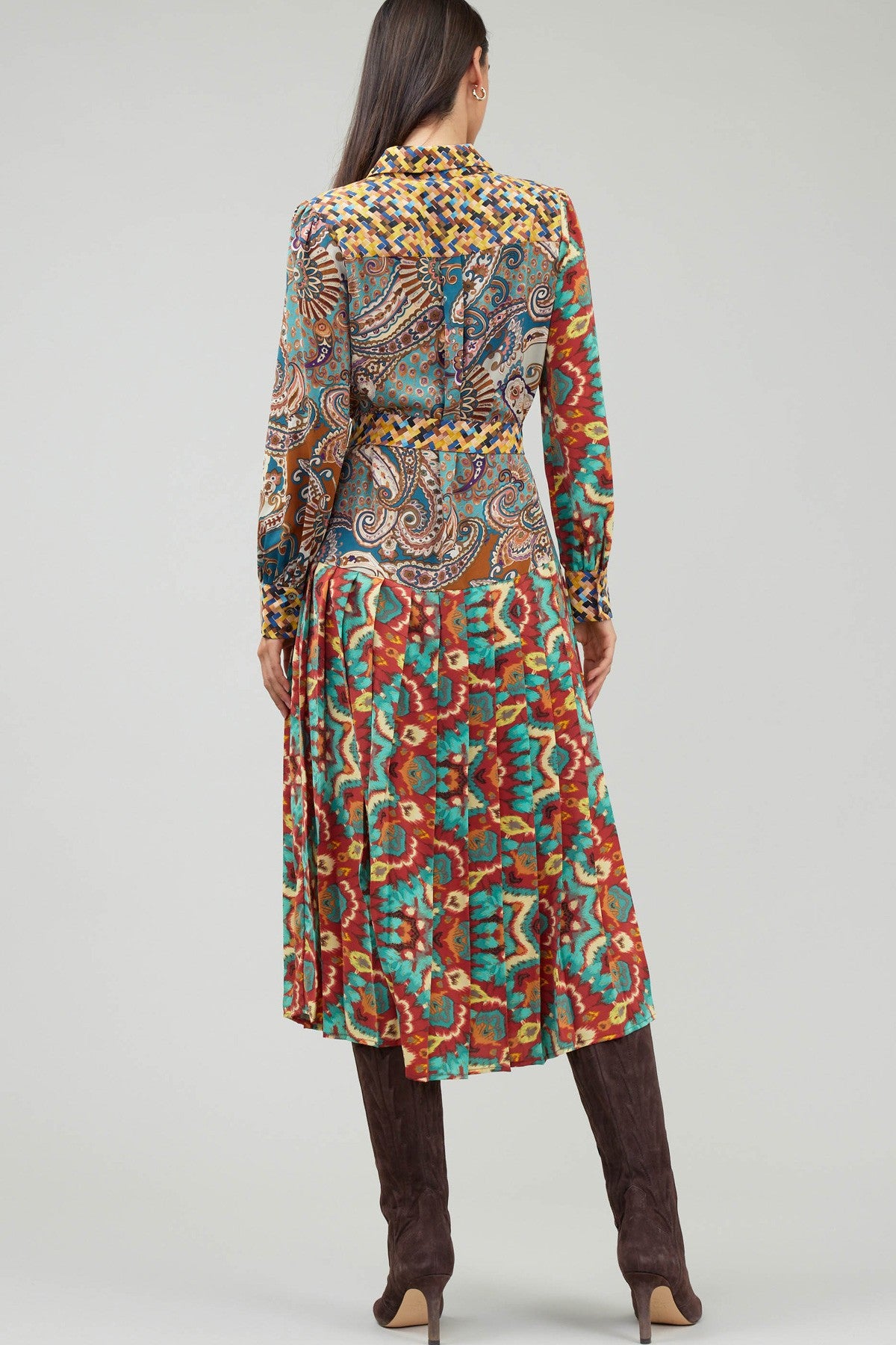 Paisley Printed Button Down Dress