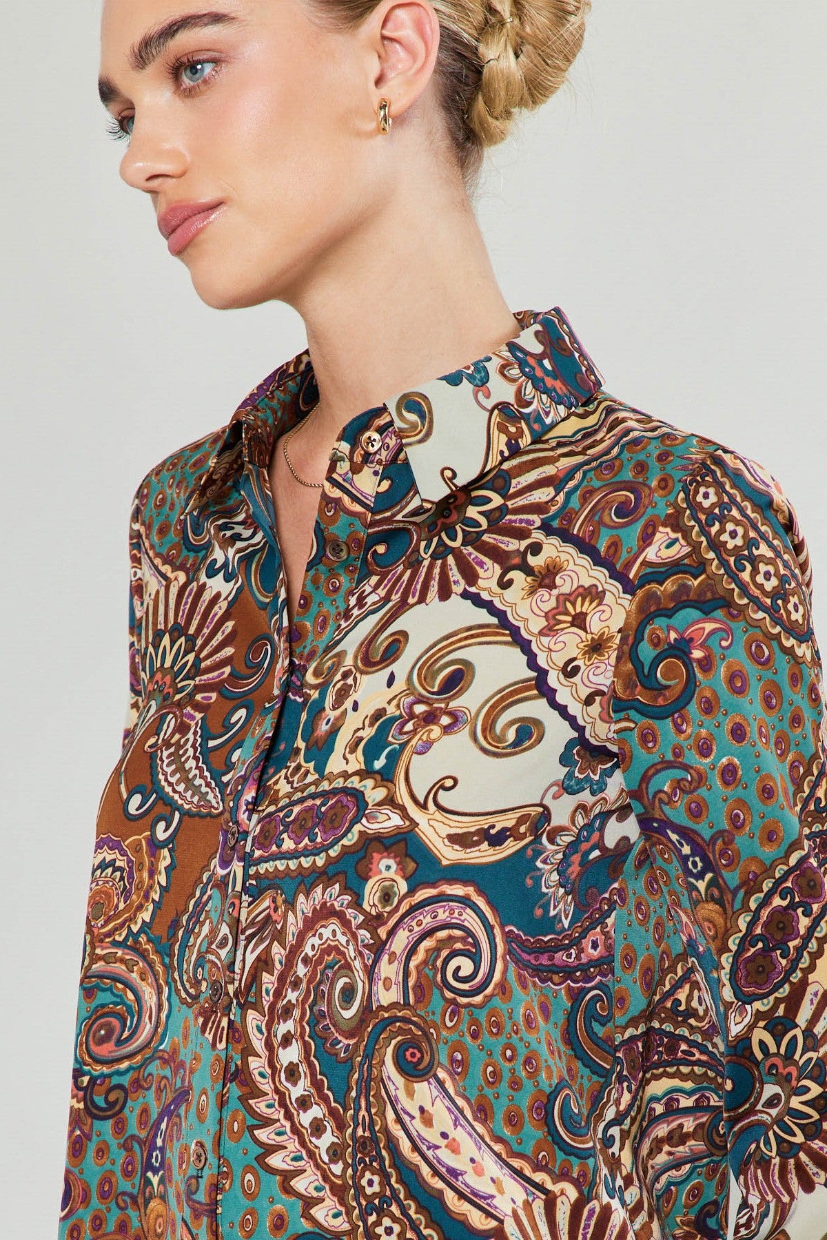Paisley Printed Button Down Shirt