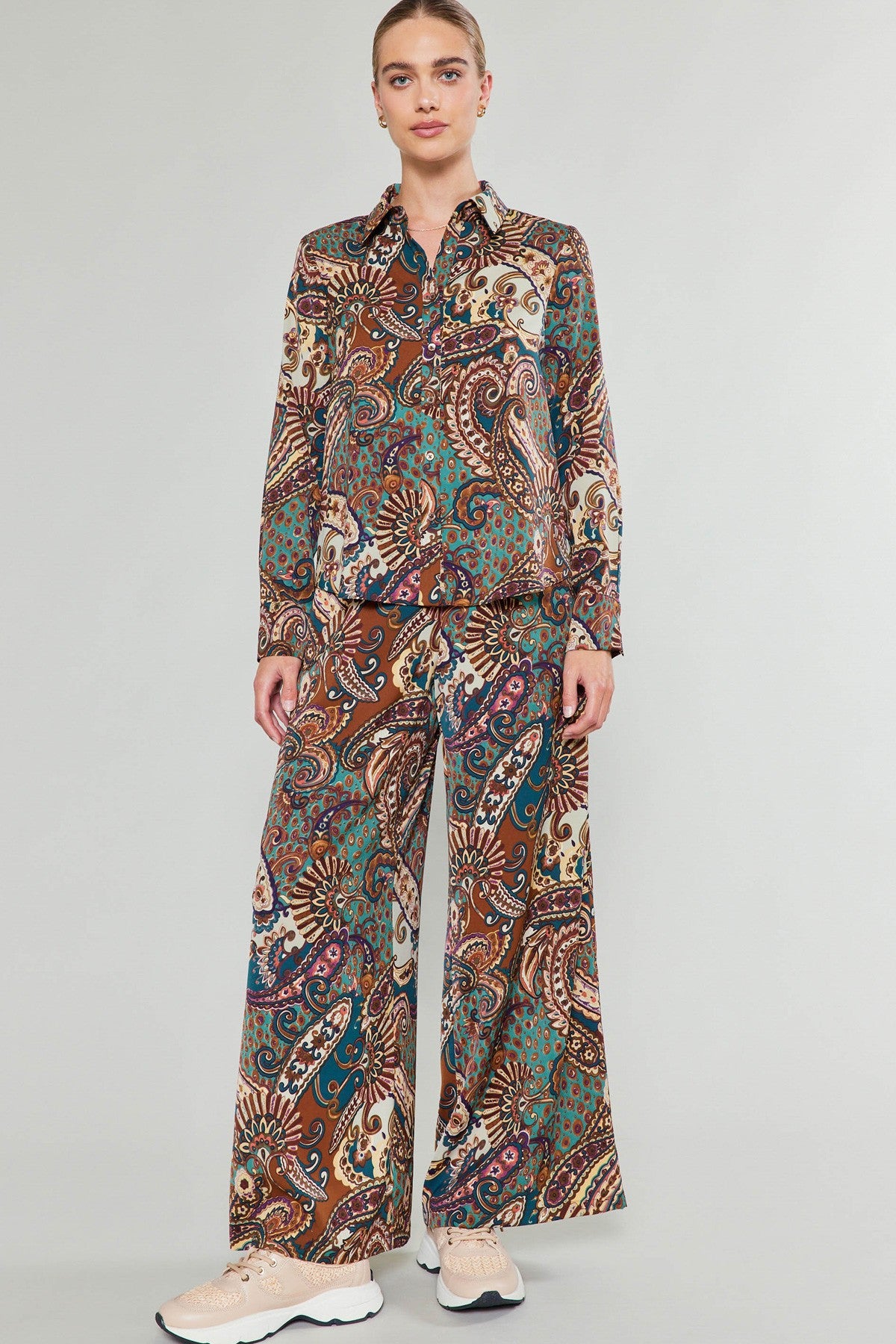 Paisley Printed Button Down Shirt
