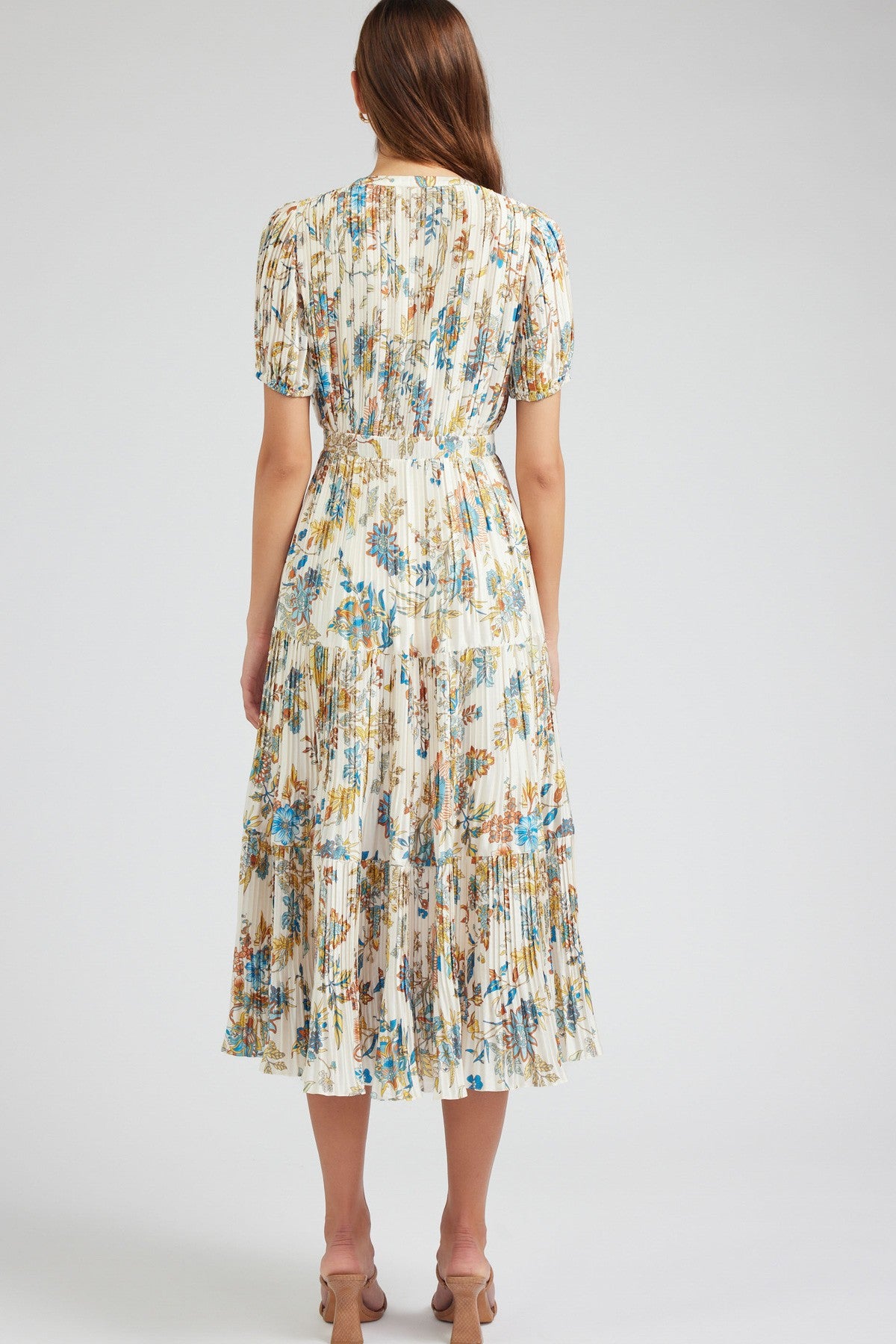 Millefleur Pleated Maxi Dress