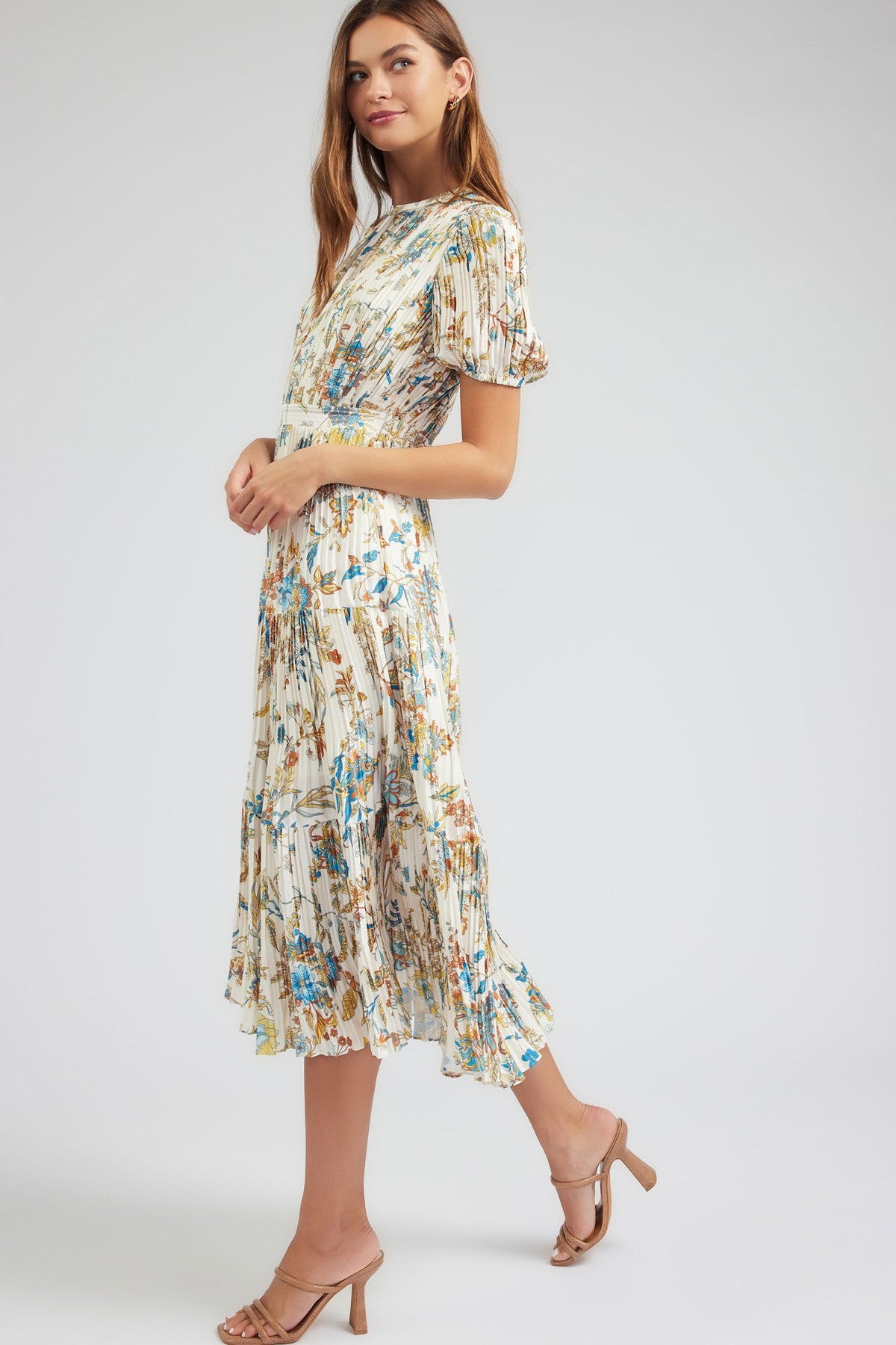 Millefleur Pleated Maxi Dress