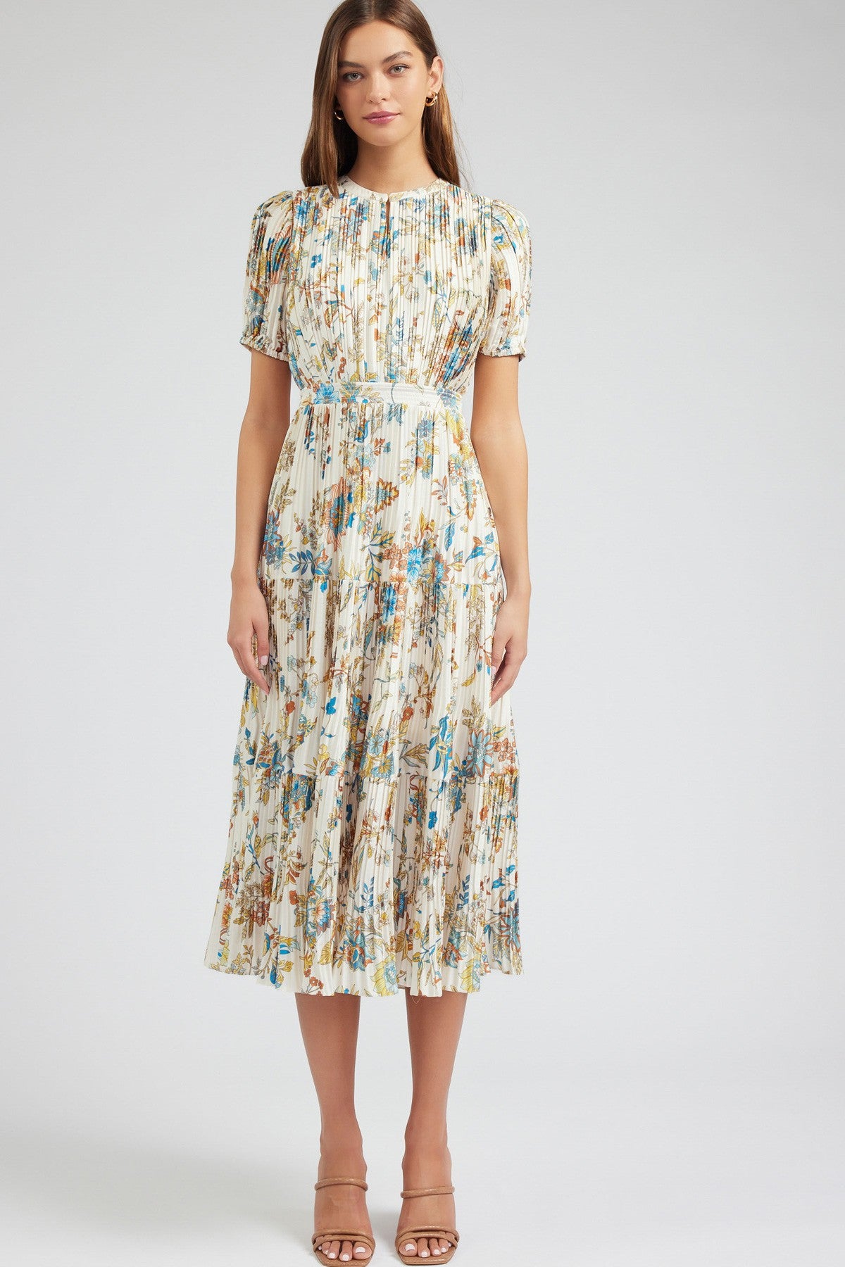 Millefleur Pleated Maxi Dress