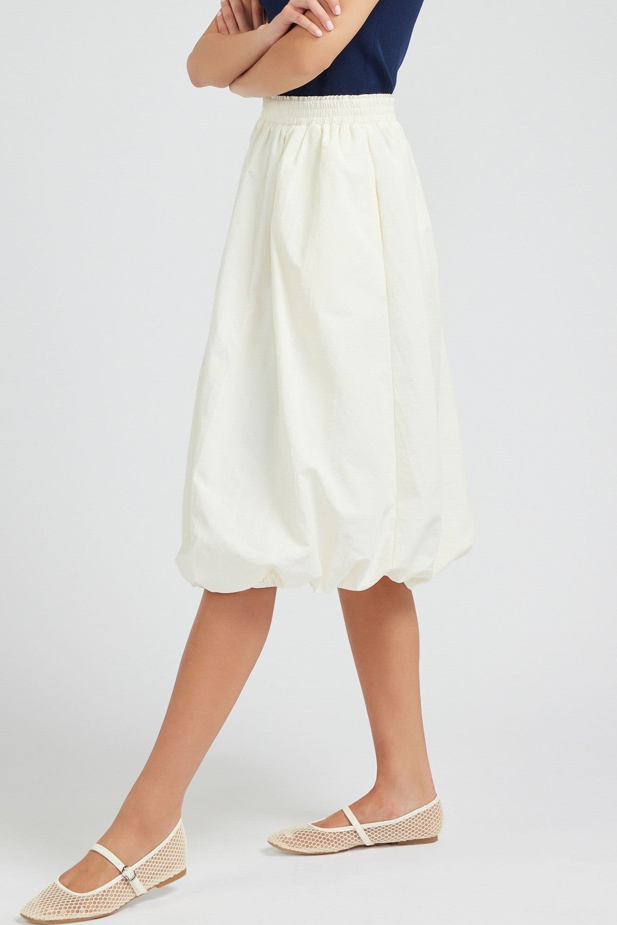 Ruffle Jacket & Bubble Skirt - Cream