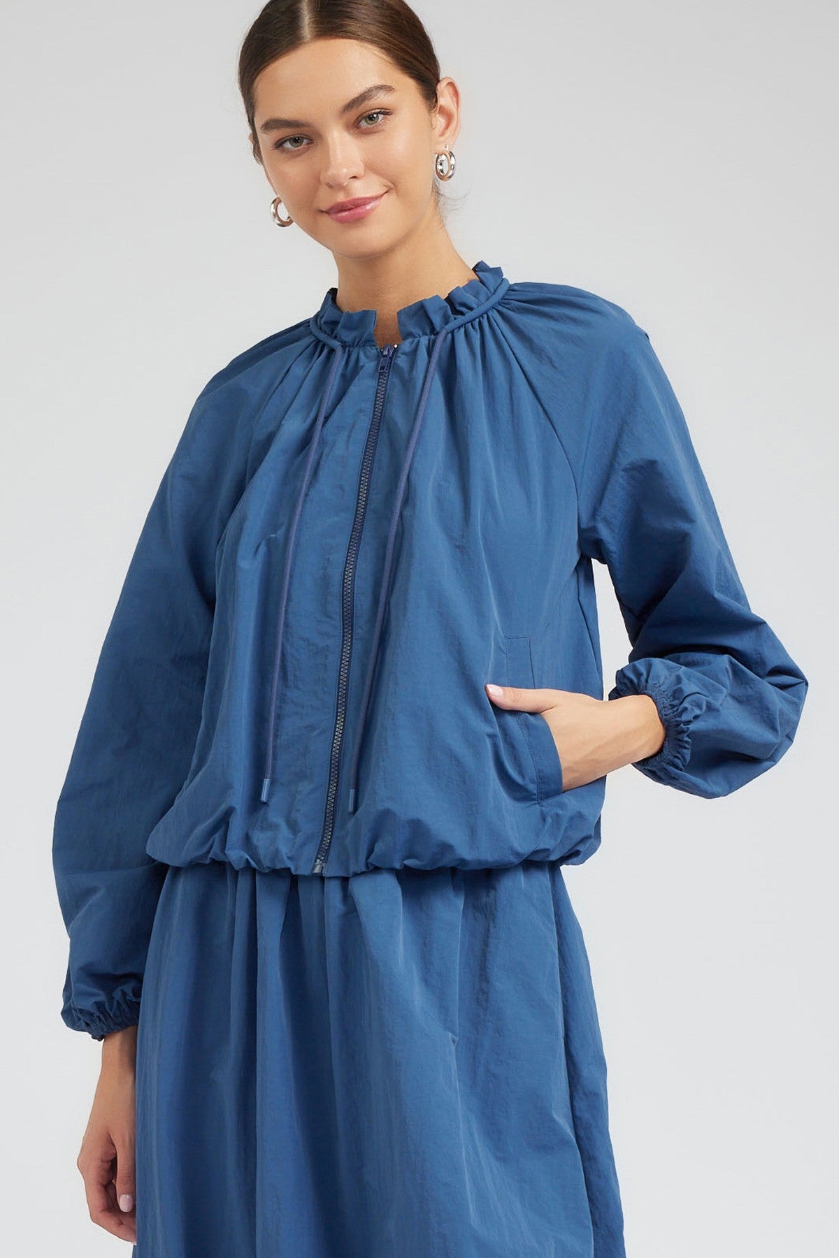 Ruffle Jacket & Bubble Skirt - French Blue