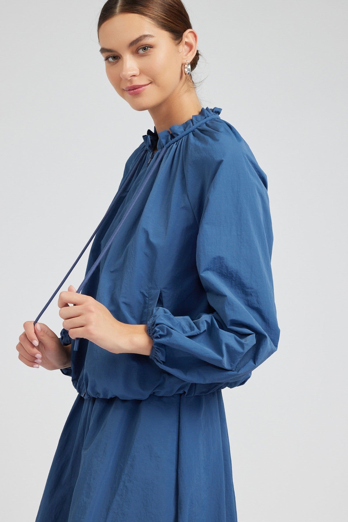 Ruffle Jacket & Bubble Skirt - French Blue