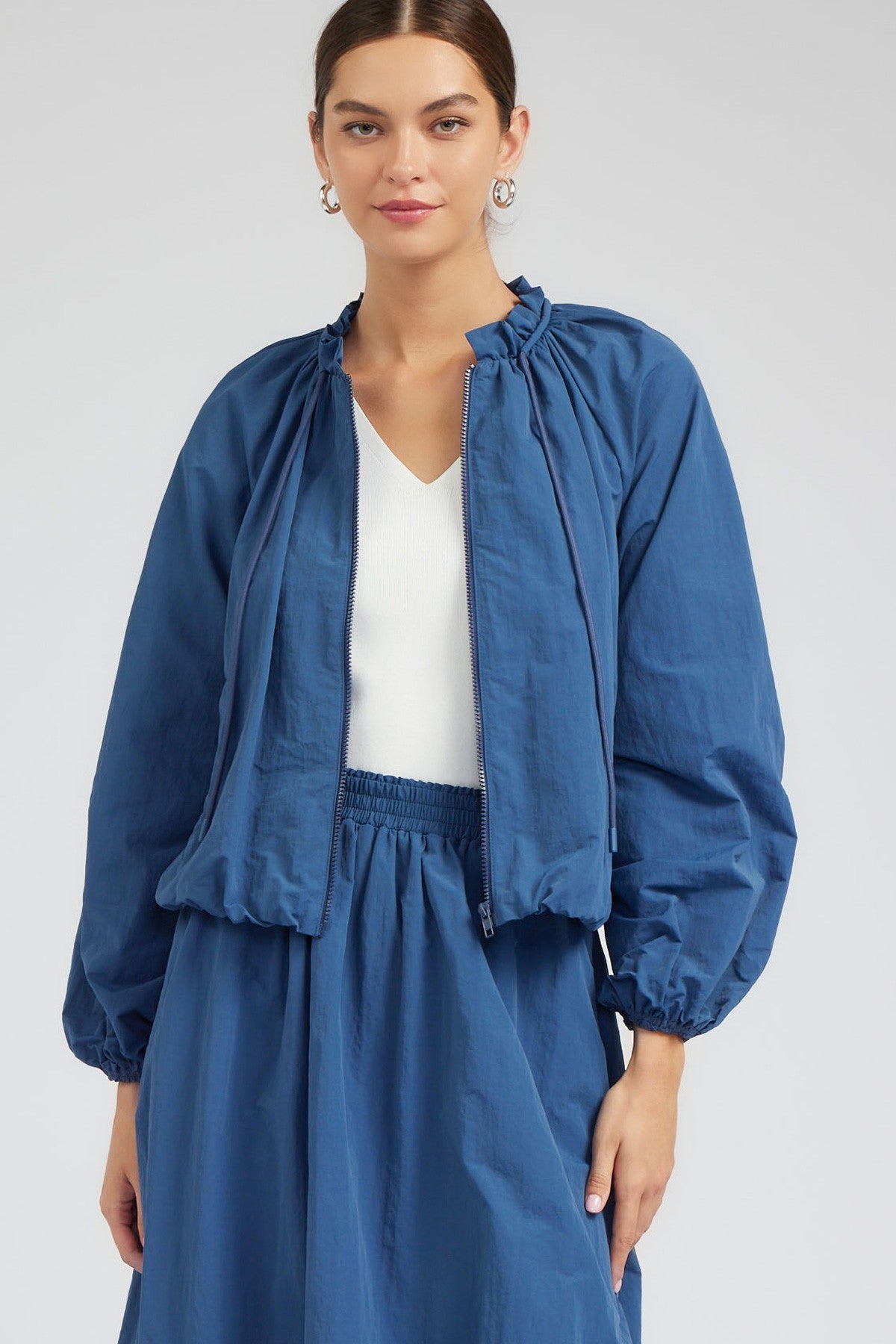 Ruffle Jacket & Bubble Skirt - French Blue