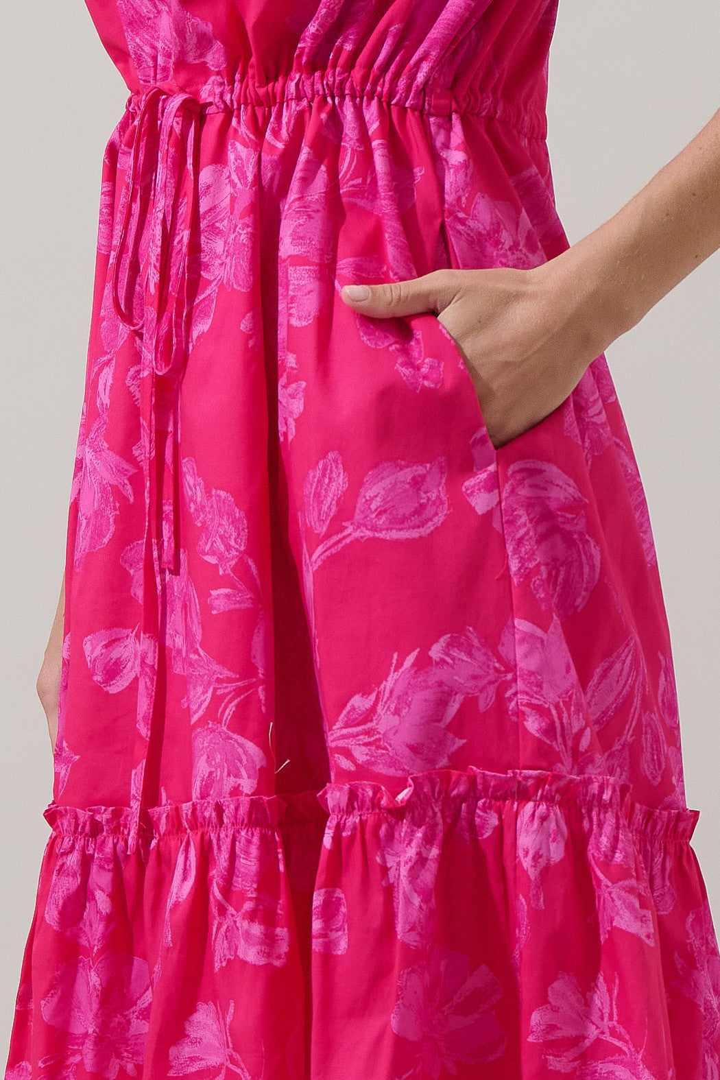 Floral Ginny Bubble Sleeve Midi Dress