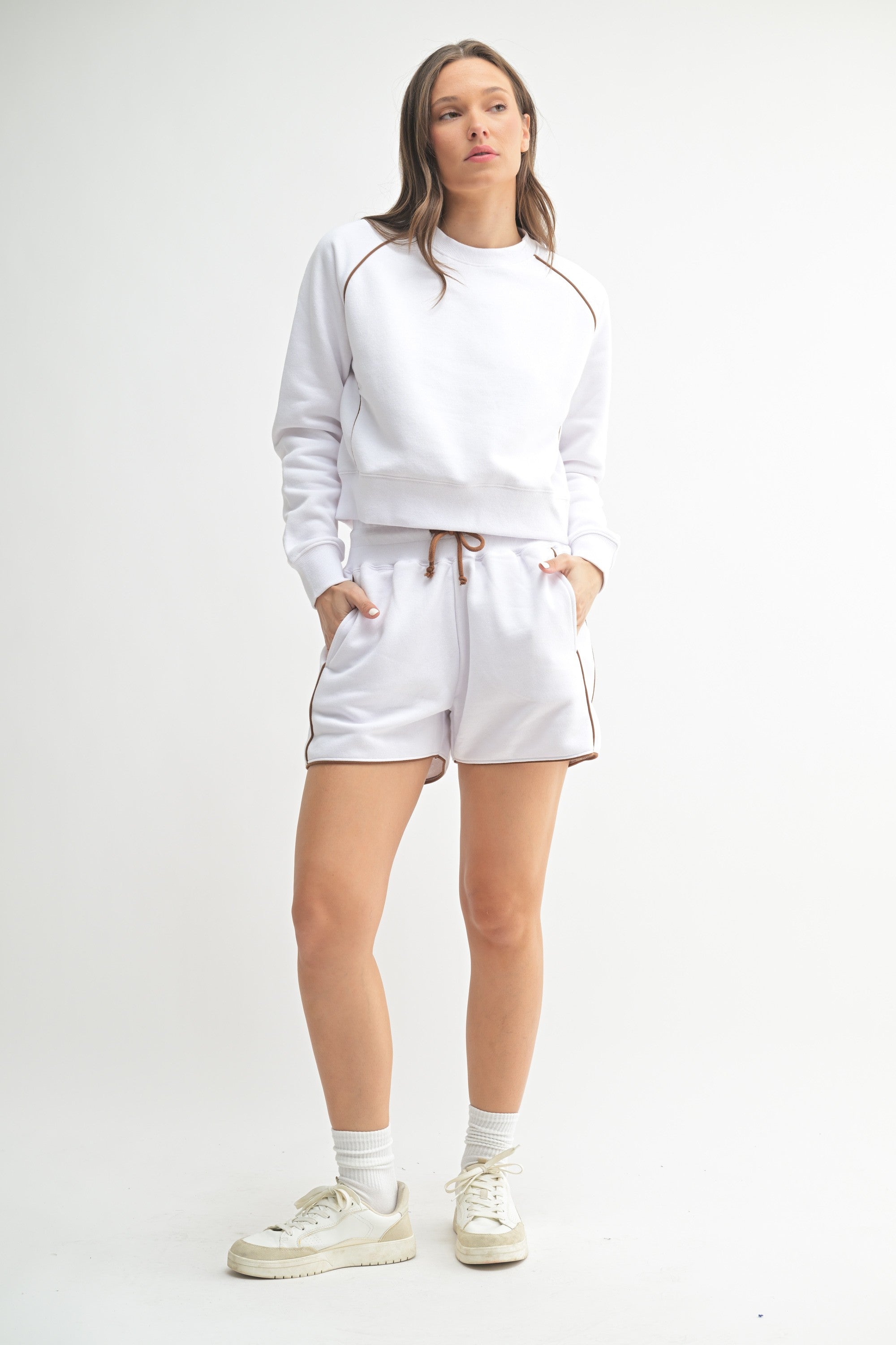 Piped Fleece Crewneck Set