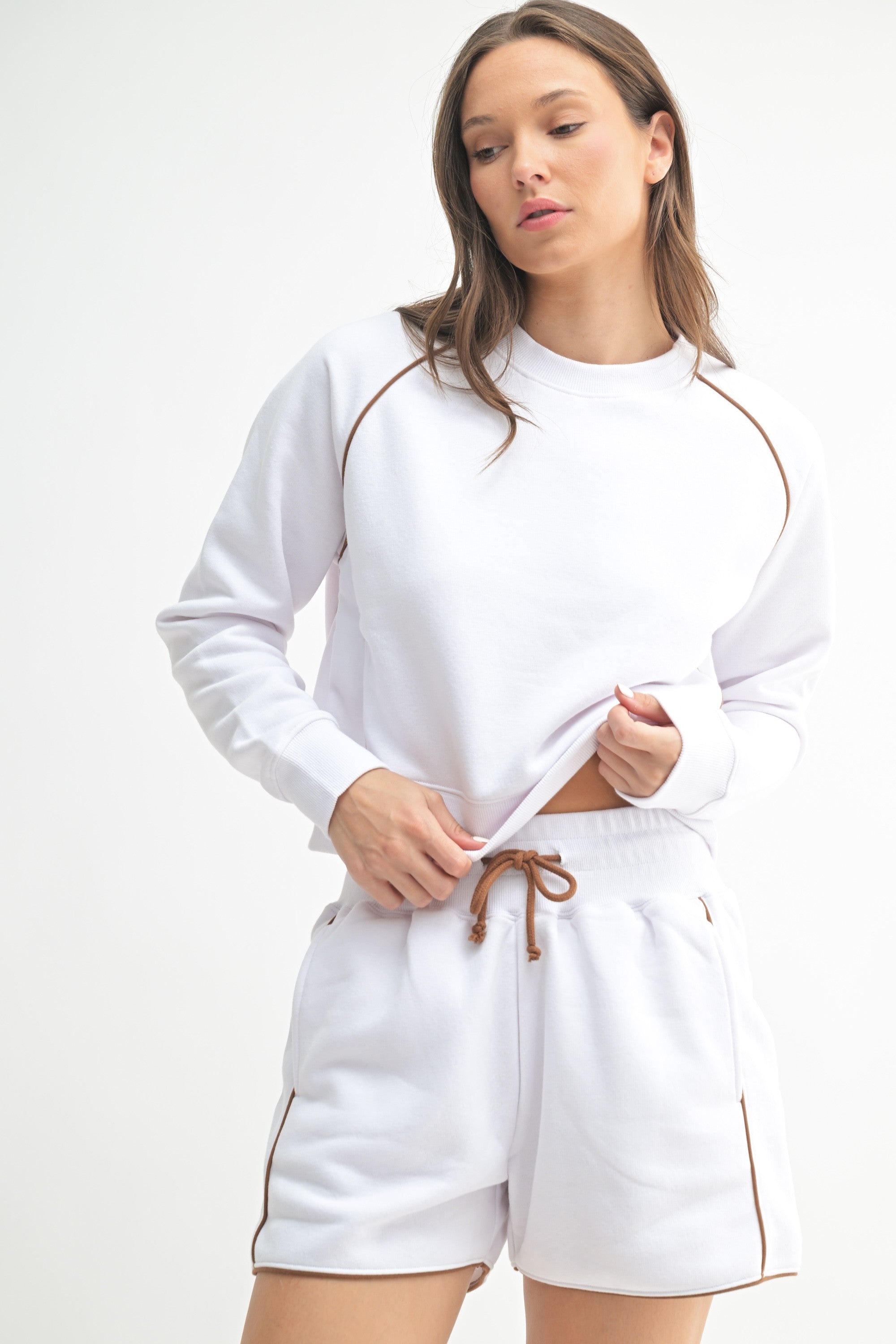 Piped Fleece Crewneck Set