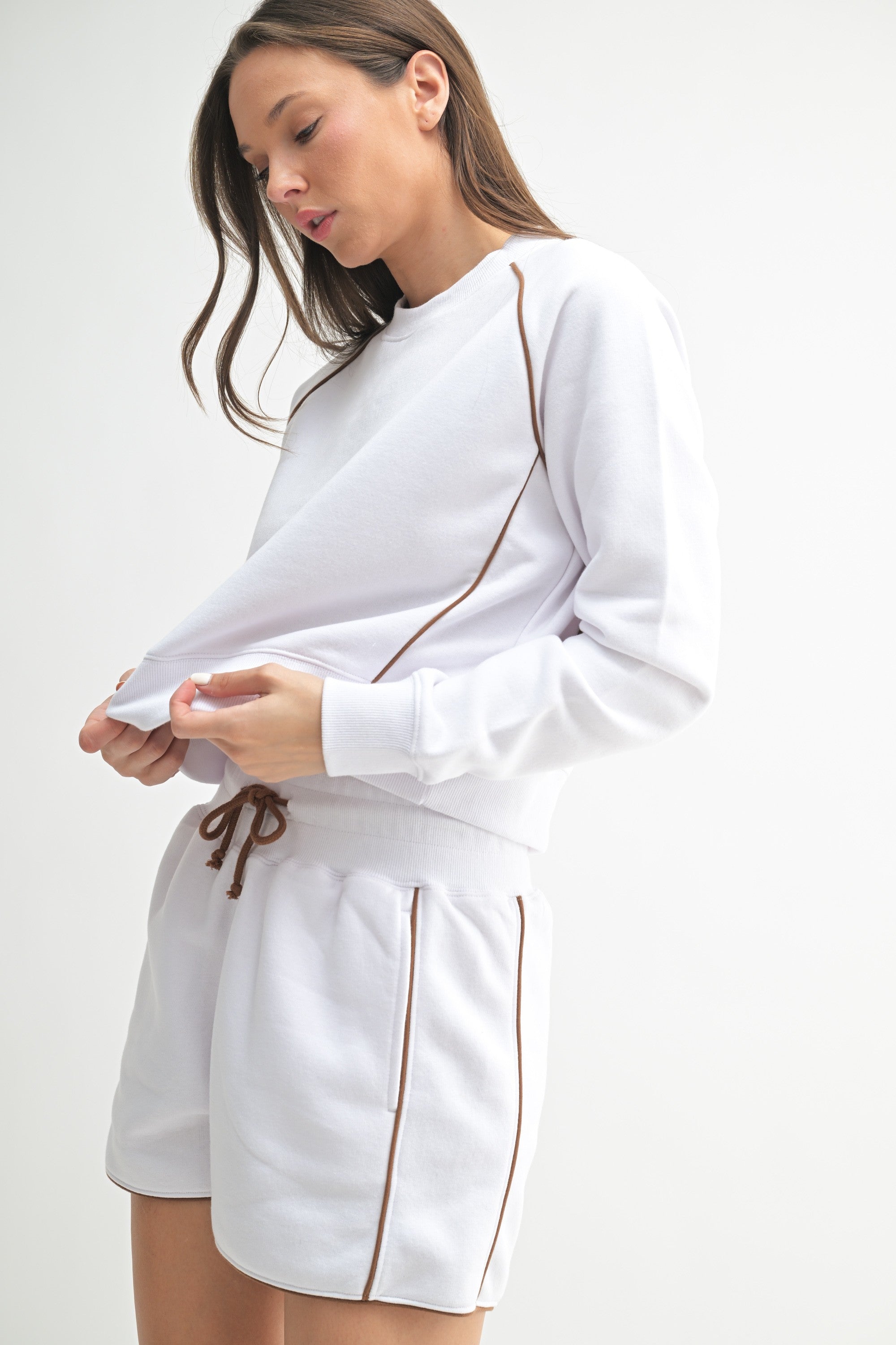 Piped Fleece Crewneck Set