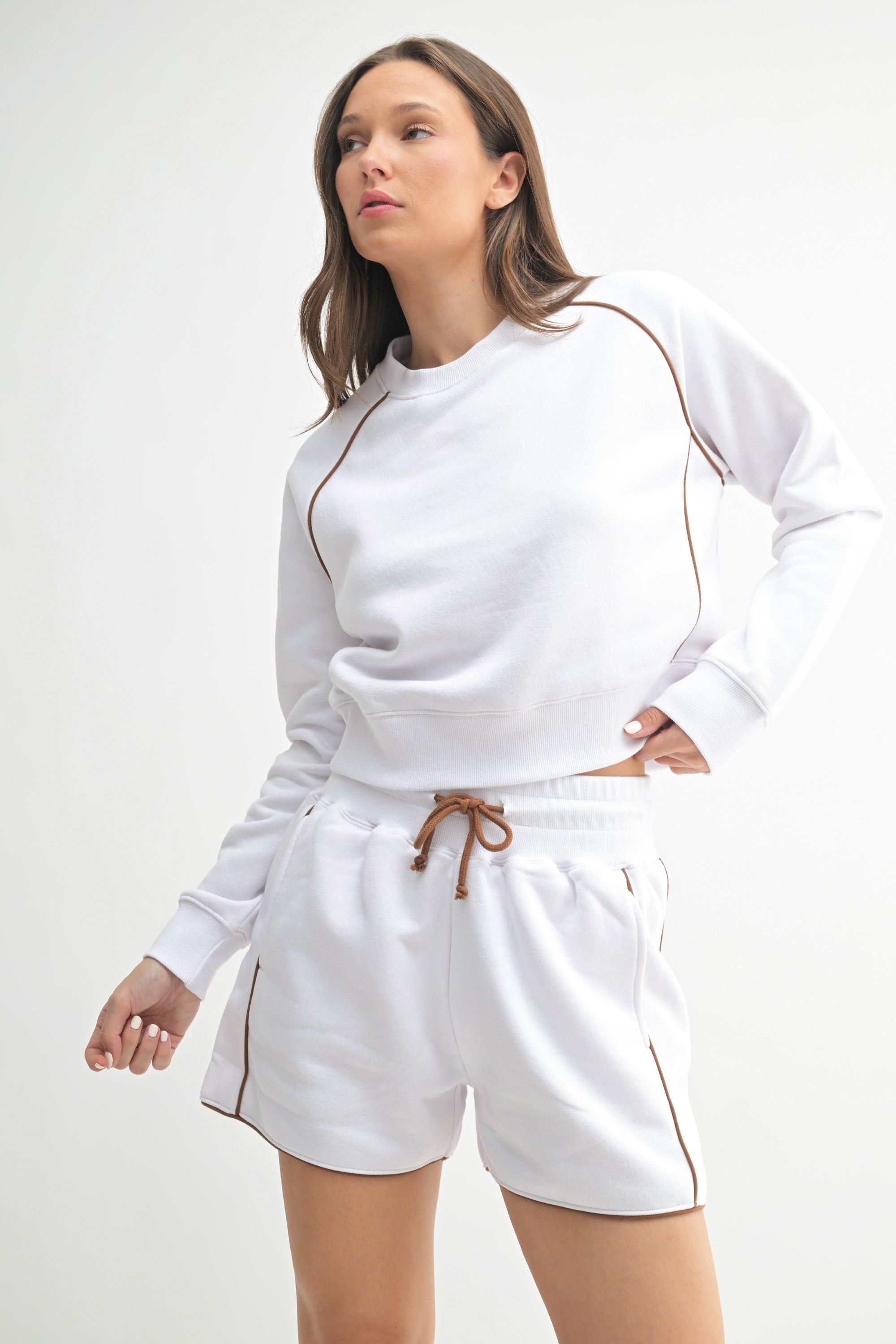 Piped Fleece Crewneck Set