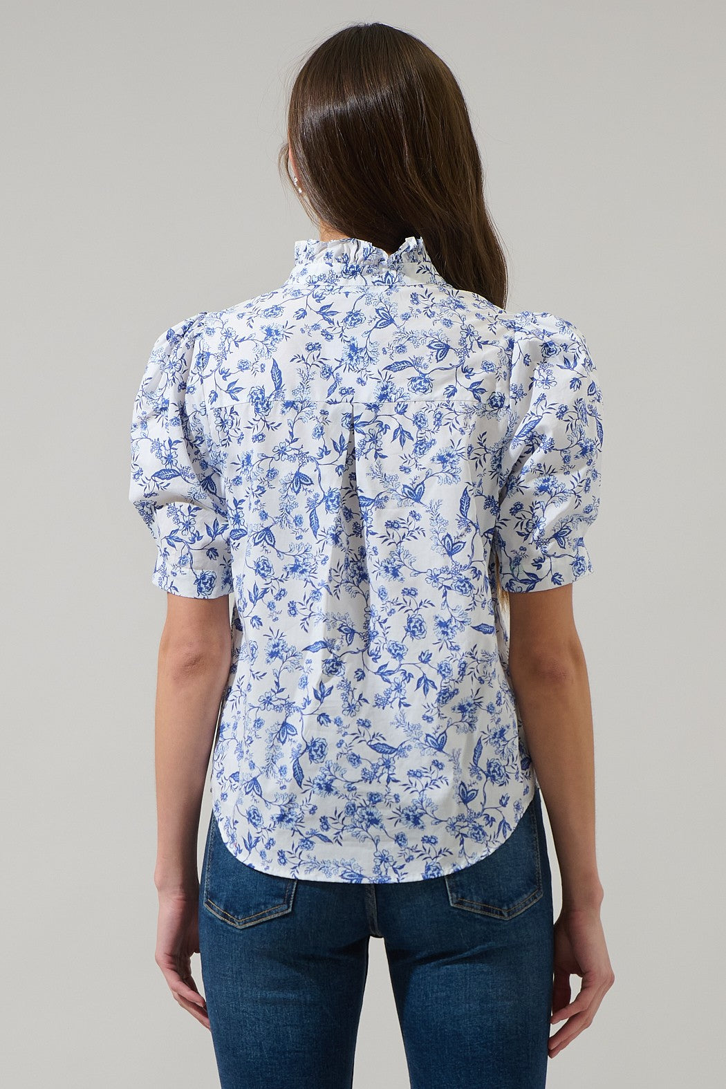 Pretty in Petals: Ruffle High-Neck Blouse