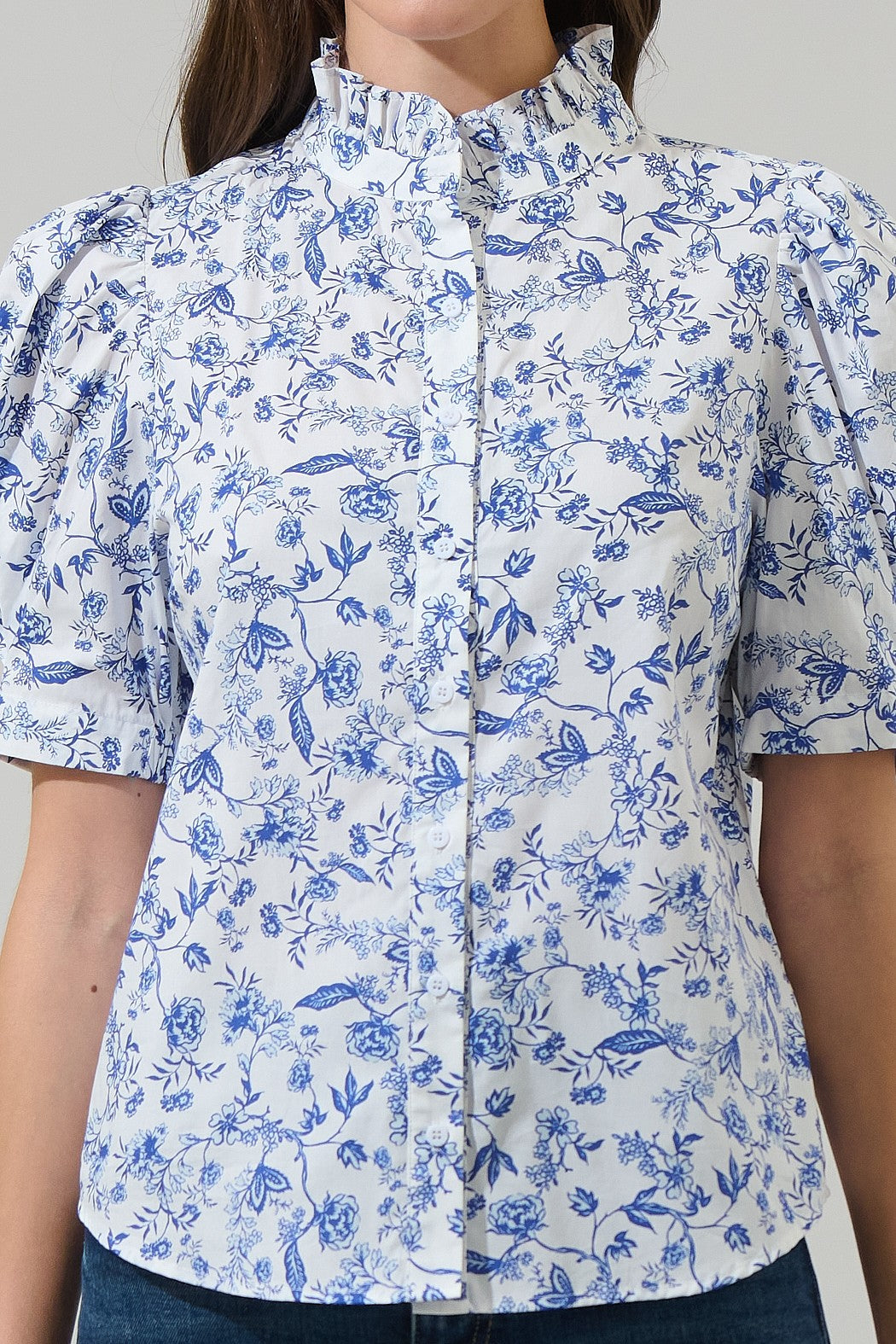 Pretty in Petals: Ruffle High-Neck Blouse