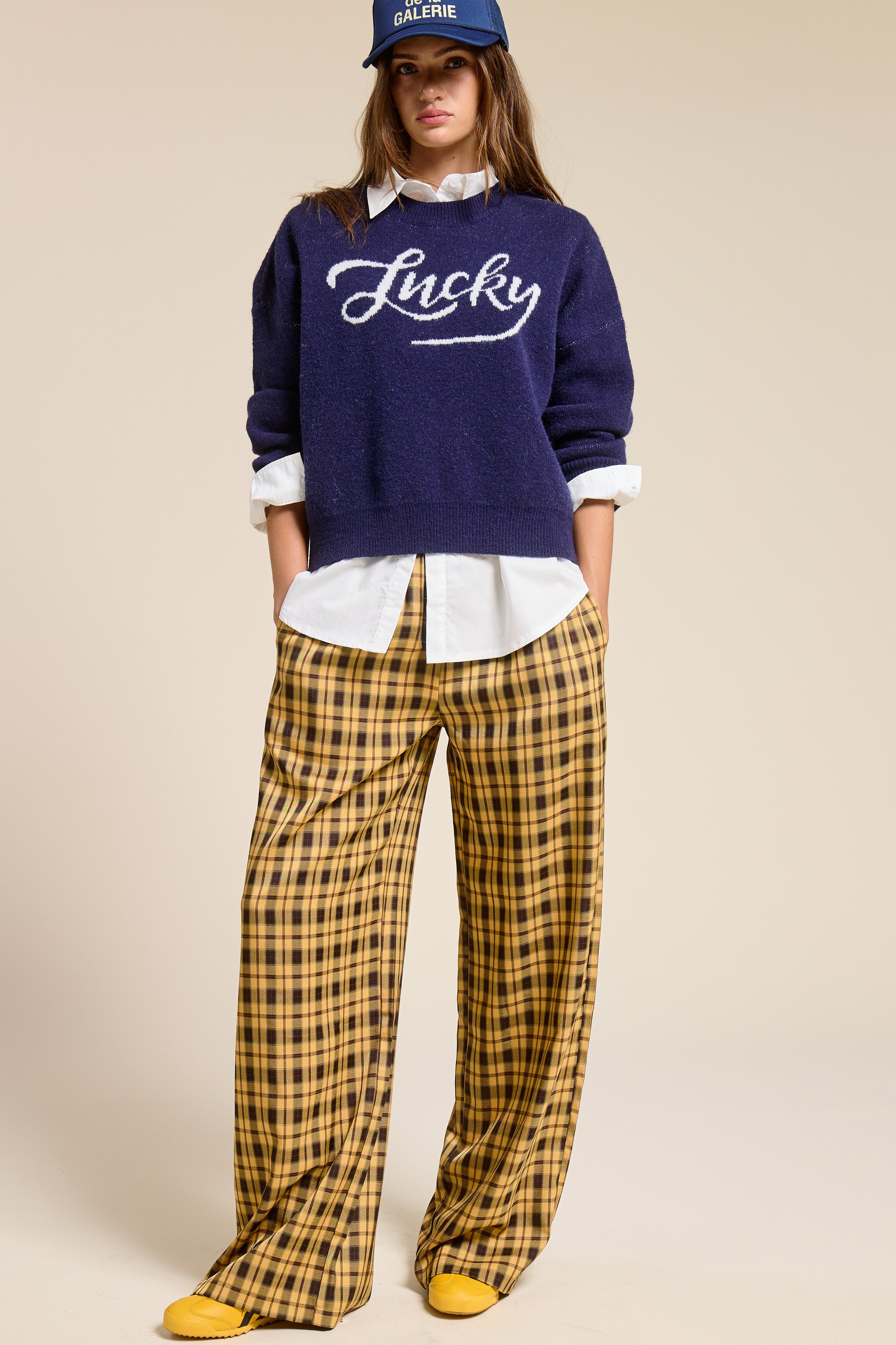 Boxer Plaid Pattern Pant - Mustard