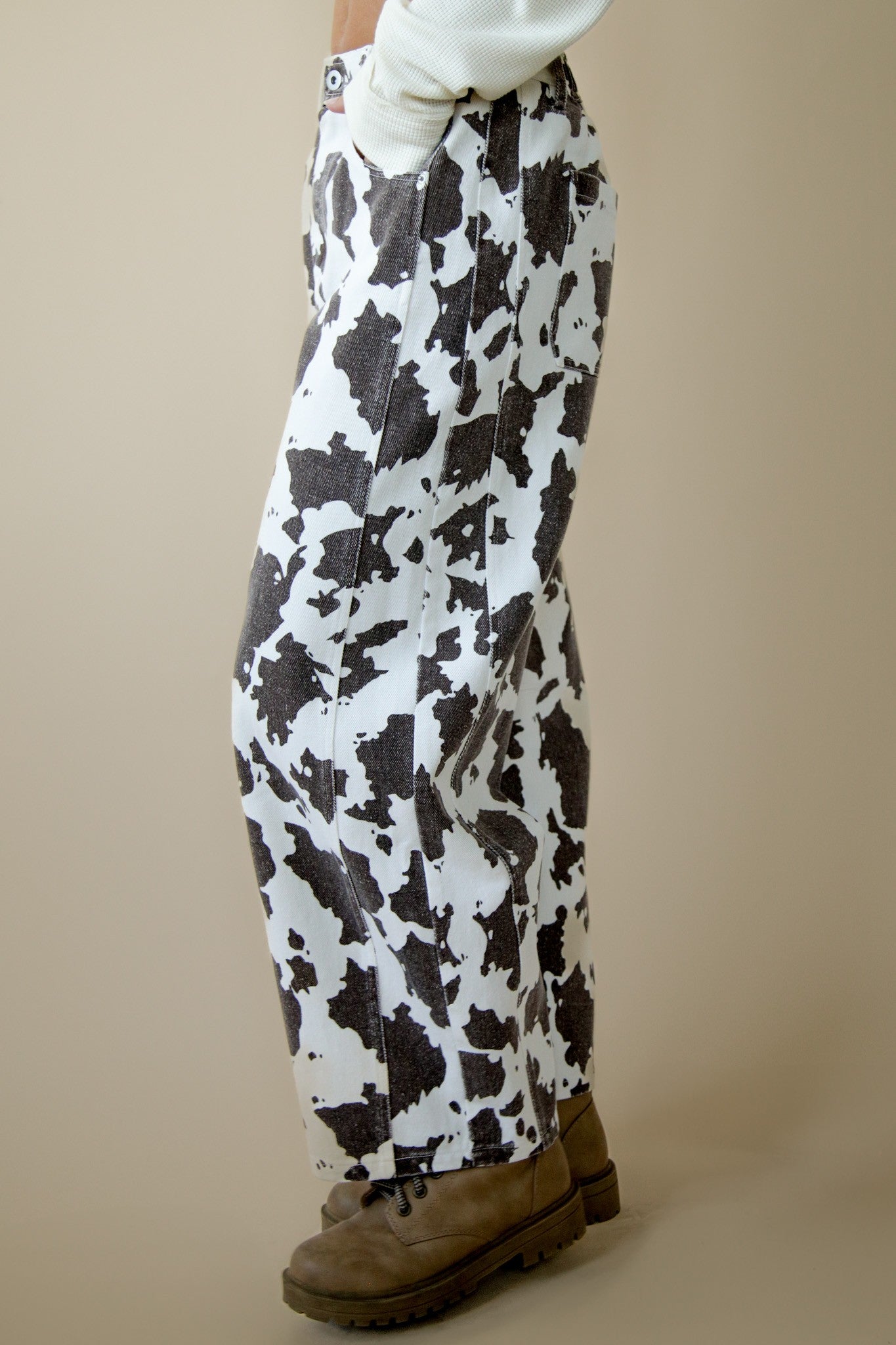 Cow Barrel Pants - Choco Cow