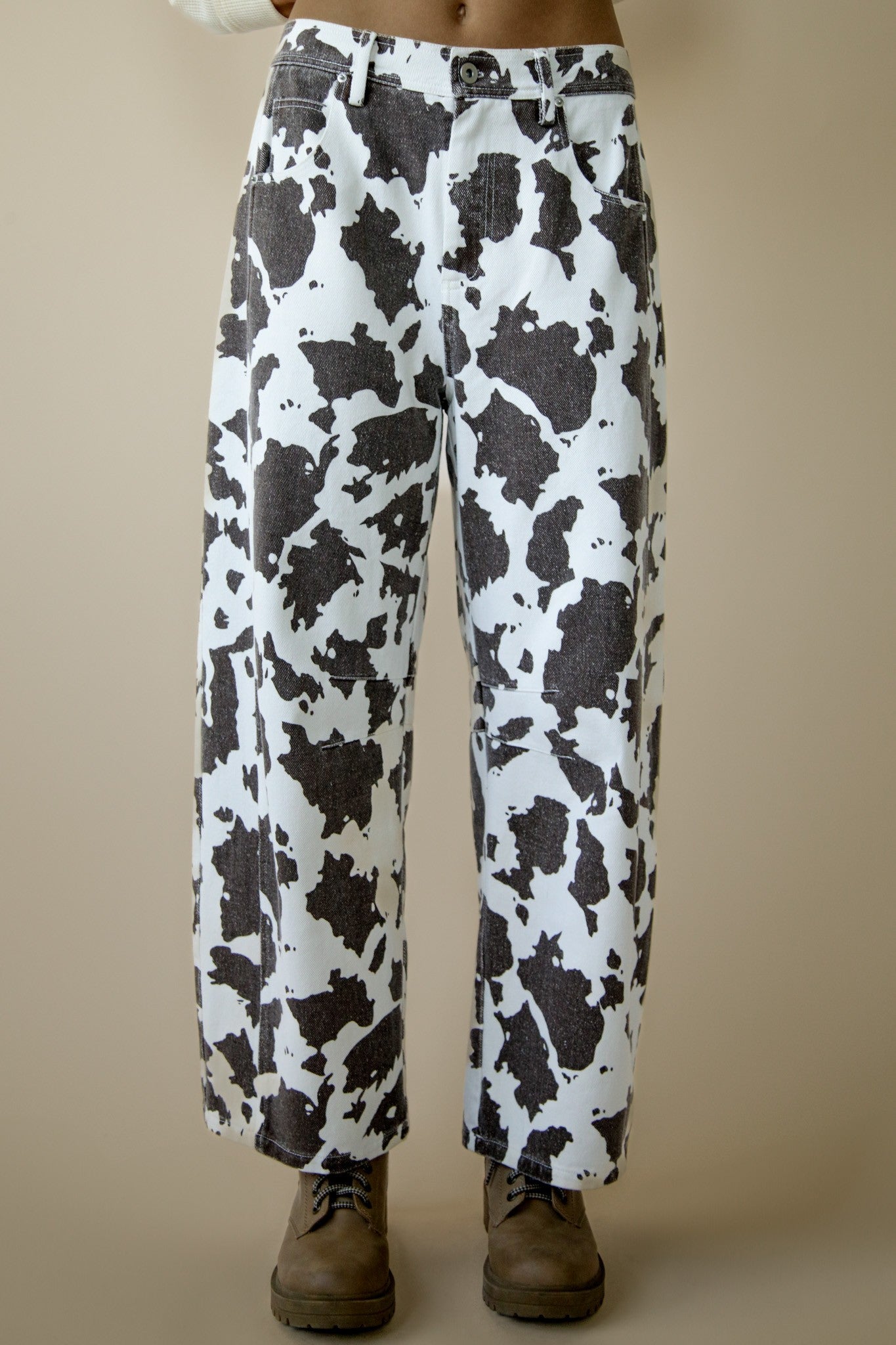 Cow Barrel Pants - Choco Cow