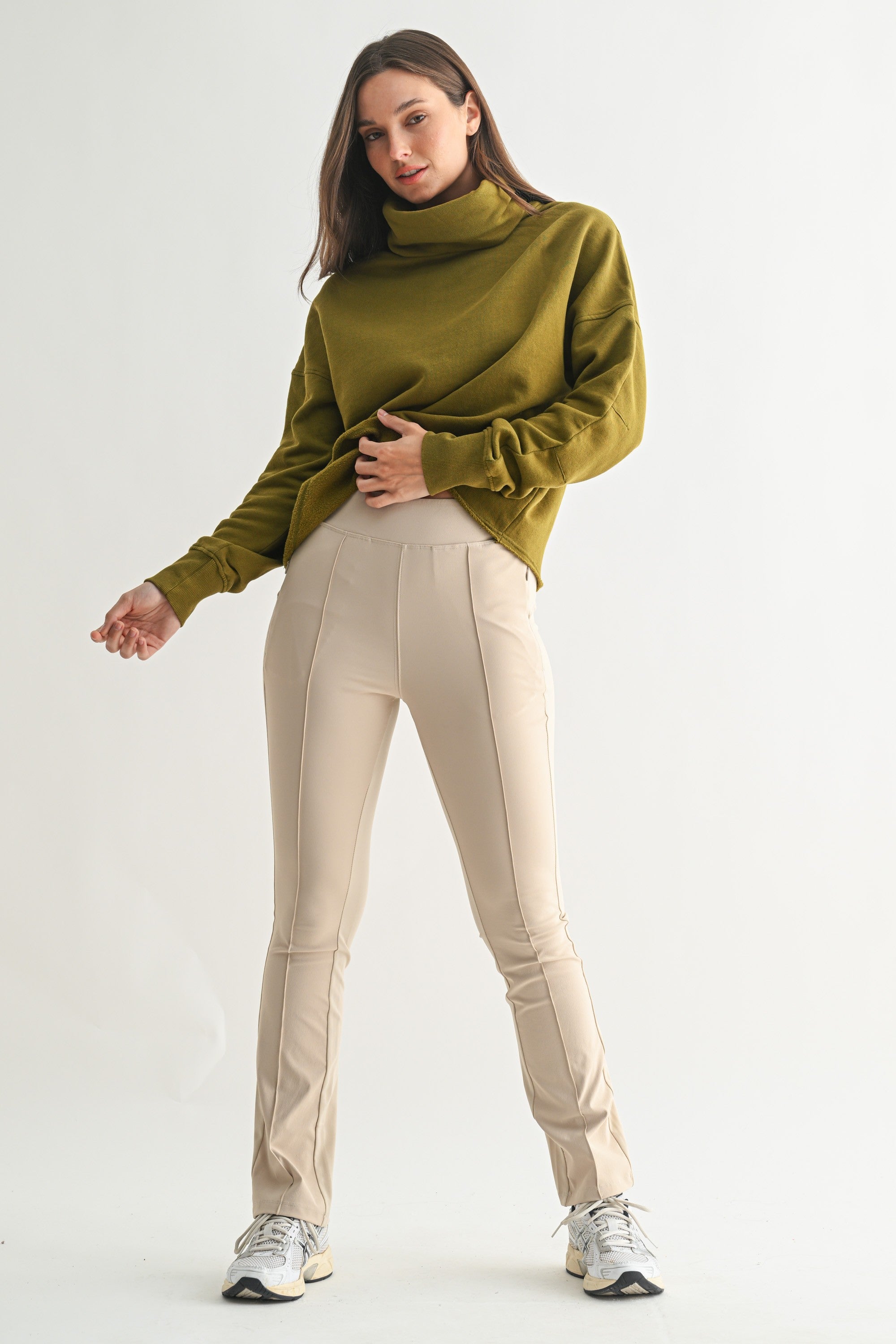 Lounge Layer Turtleneck - Camo Green