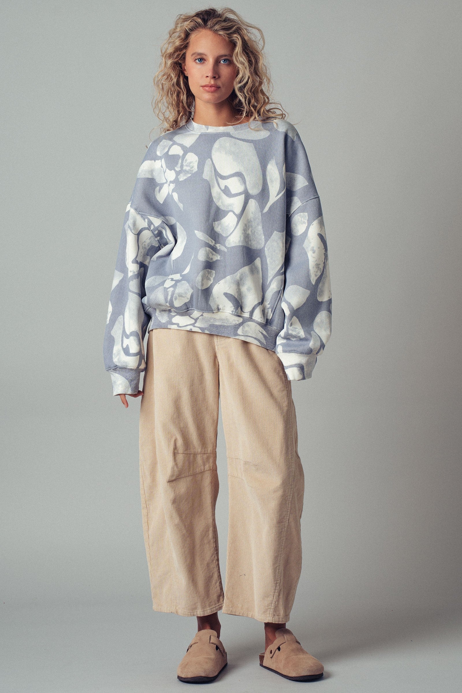 Abstract Print Sweatshirt - Vintage Indigo