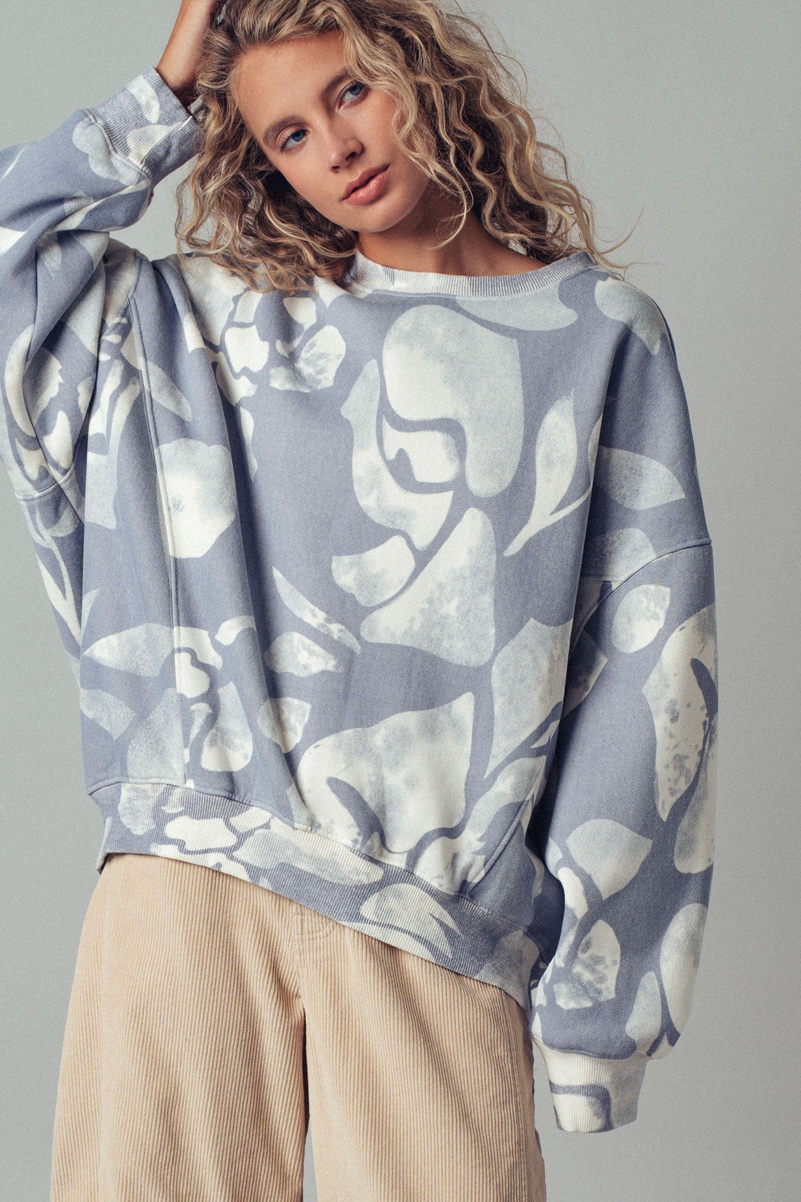 Abstract Print Sweatshirt - Vintage Indigo