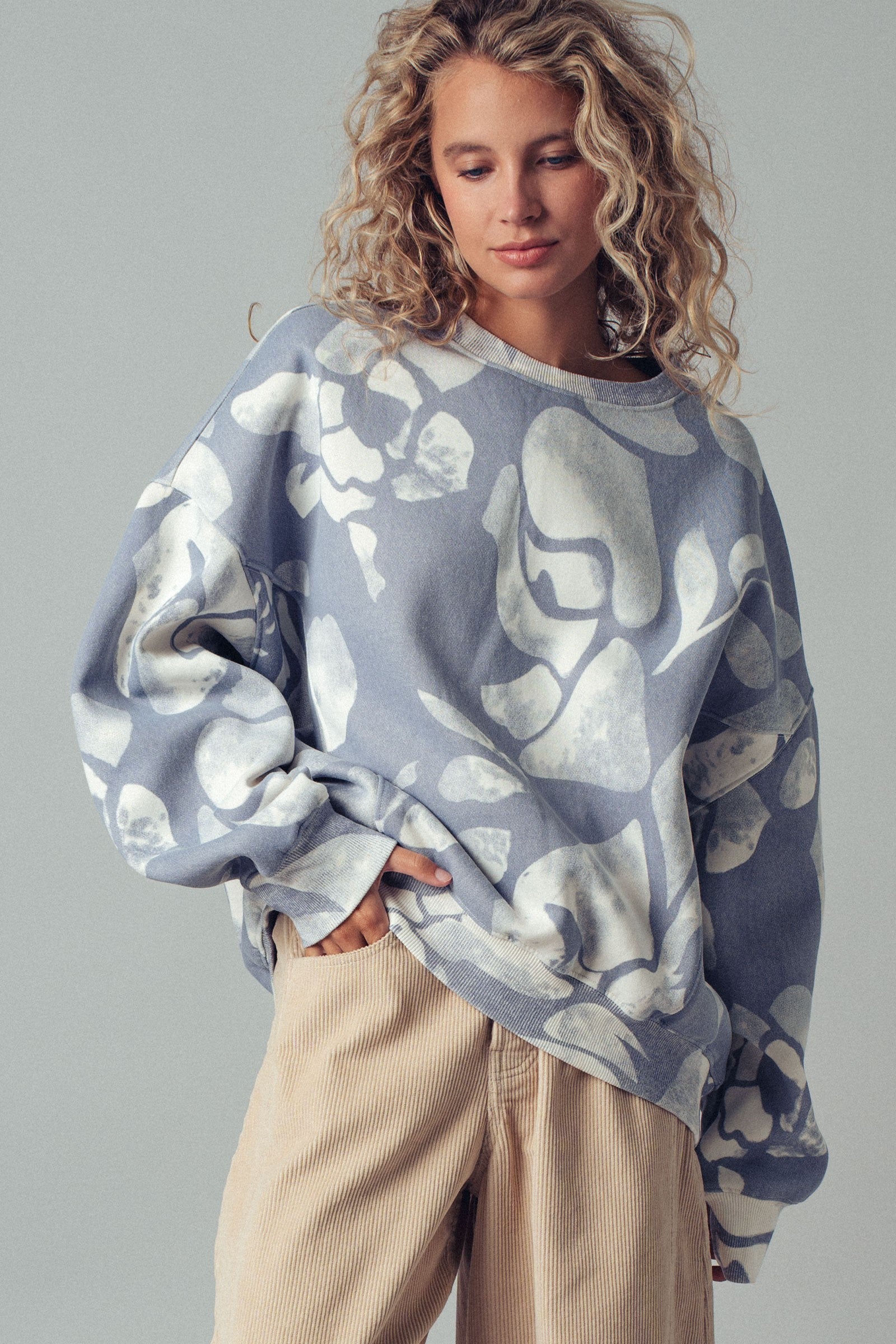 Abstract Print Sweatshirt - Vintage Indigo