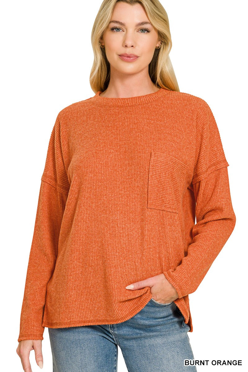 Hacci Knit Sweater - Burnt Orange