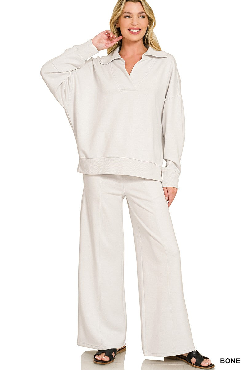 Scuba Knit Lounge Set - Bone