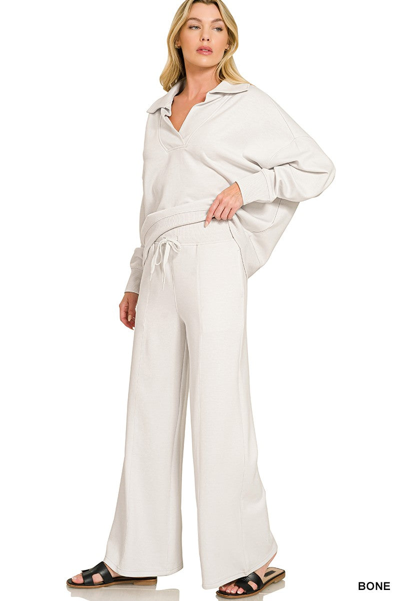 Scuba Knit Lounge Set - Bone