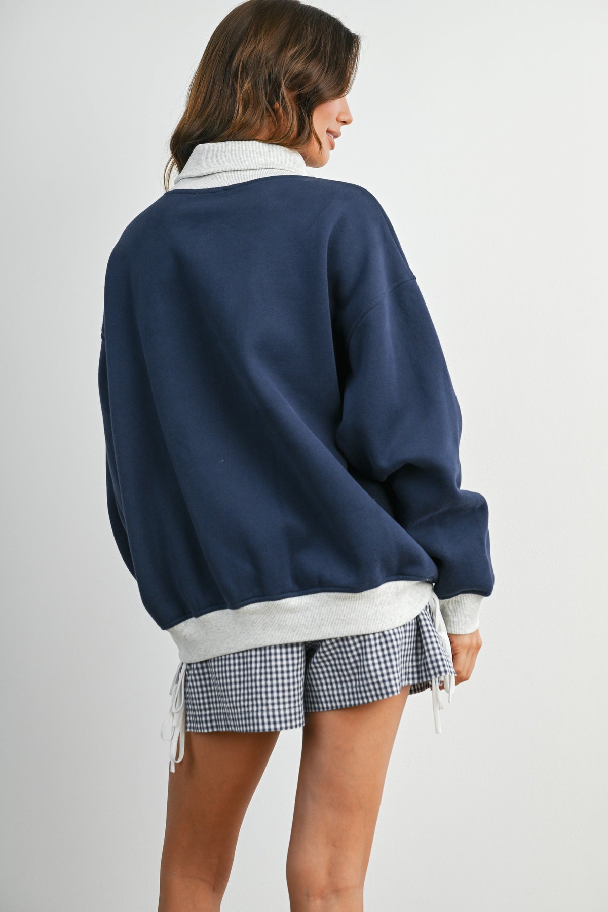 Oversized Sweatshirt - Navy/Grey