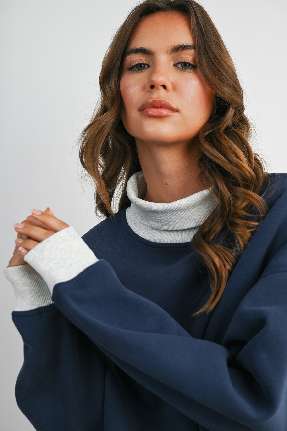 Oversized Sweatshirt - Navy/Grey